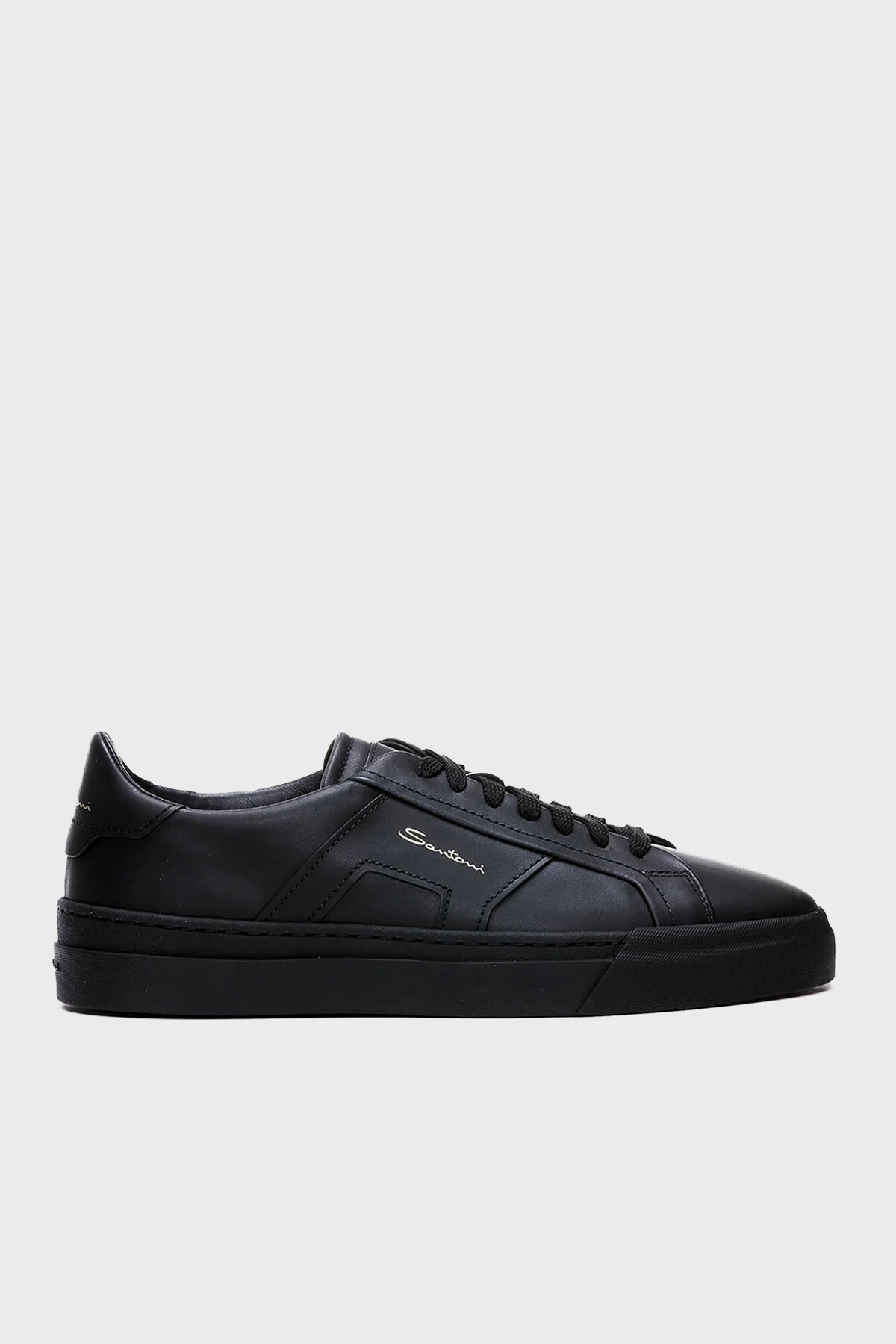 Santoni Logolu Hakiki Deri Sneaker Erkek Ayakkabı MBGT21779NEORXWHN01 SİYAH