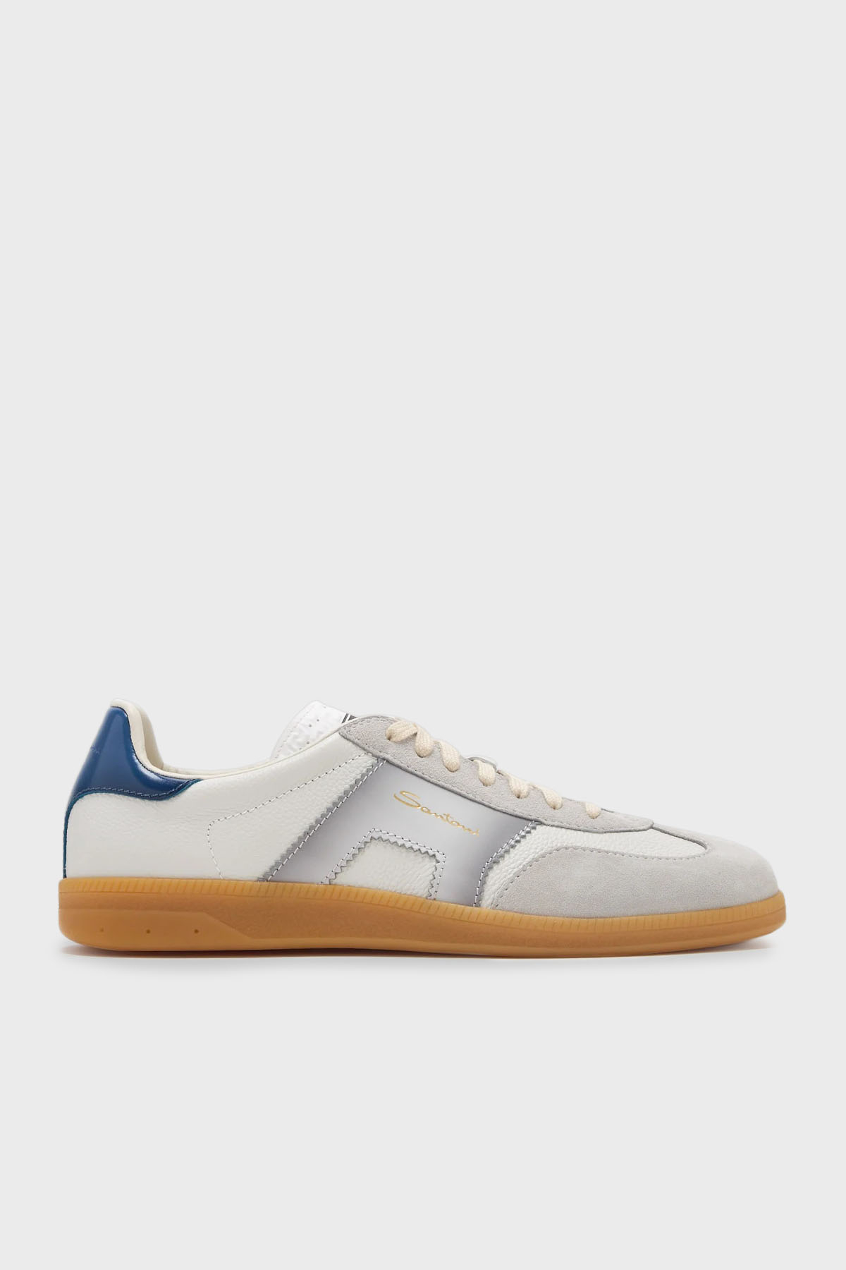 Santoni Logolu Hakiki Deri Süet Detaylı Sneaker Erkek Ayakkabı MBPL21965FARCNOCI32 BEYAZ