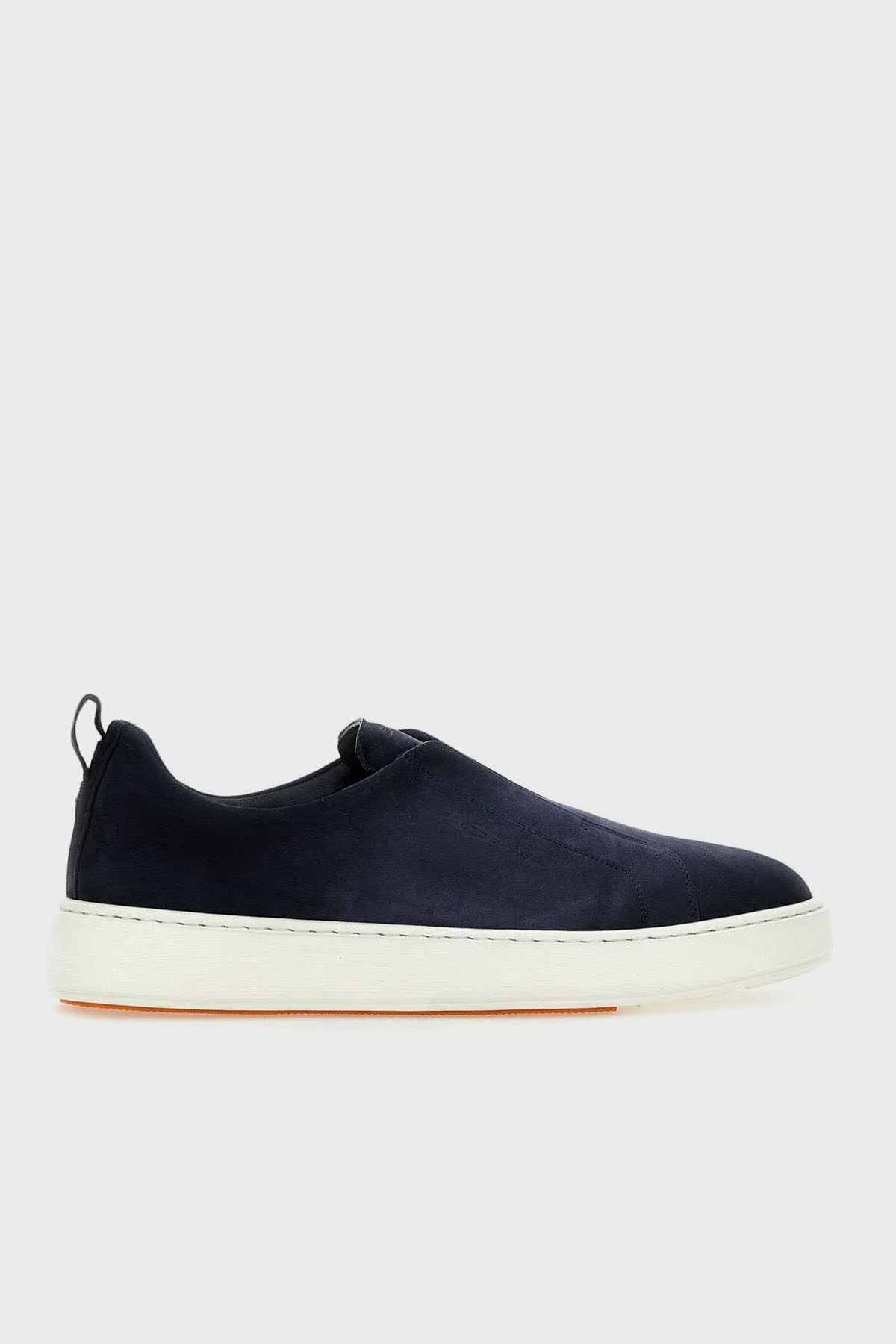 Santoni Logolu Süet Kalın Tabanlı Slip-On Sneaker Erkek Ayakkabı MBCD21995BARTFEHU59 LACİVERT