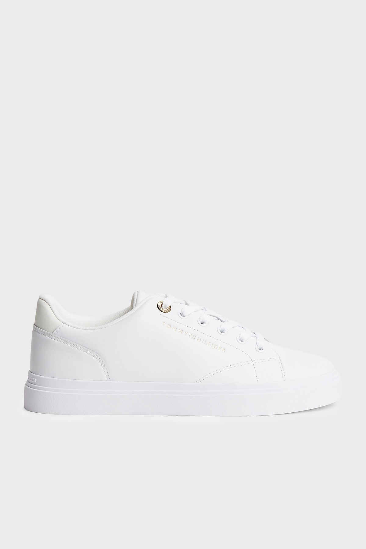 Tommy Hilfiger % 100 Deri Logolu Sneaker Kadın Ayakkabı FW0FW09105 YBS BEYAZ