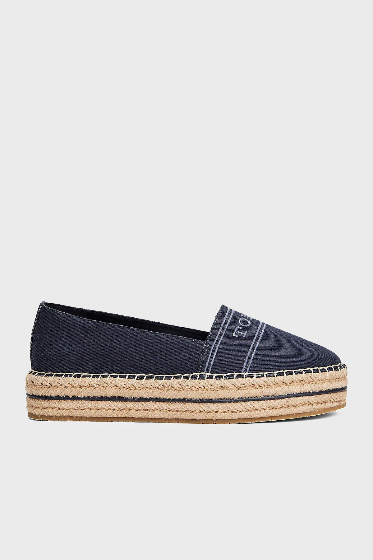 Tommy Hilfiger % 100 Pamuk Platform Taban Kadın Espadril FW0FW08543 DW6 LACİVERT
