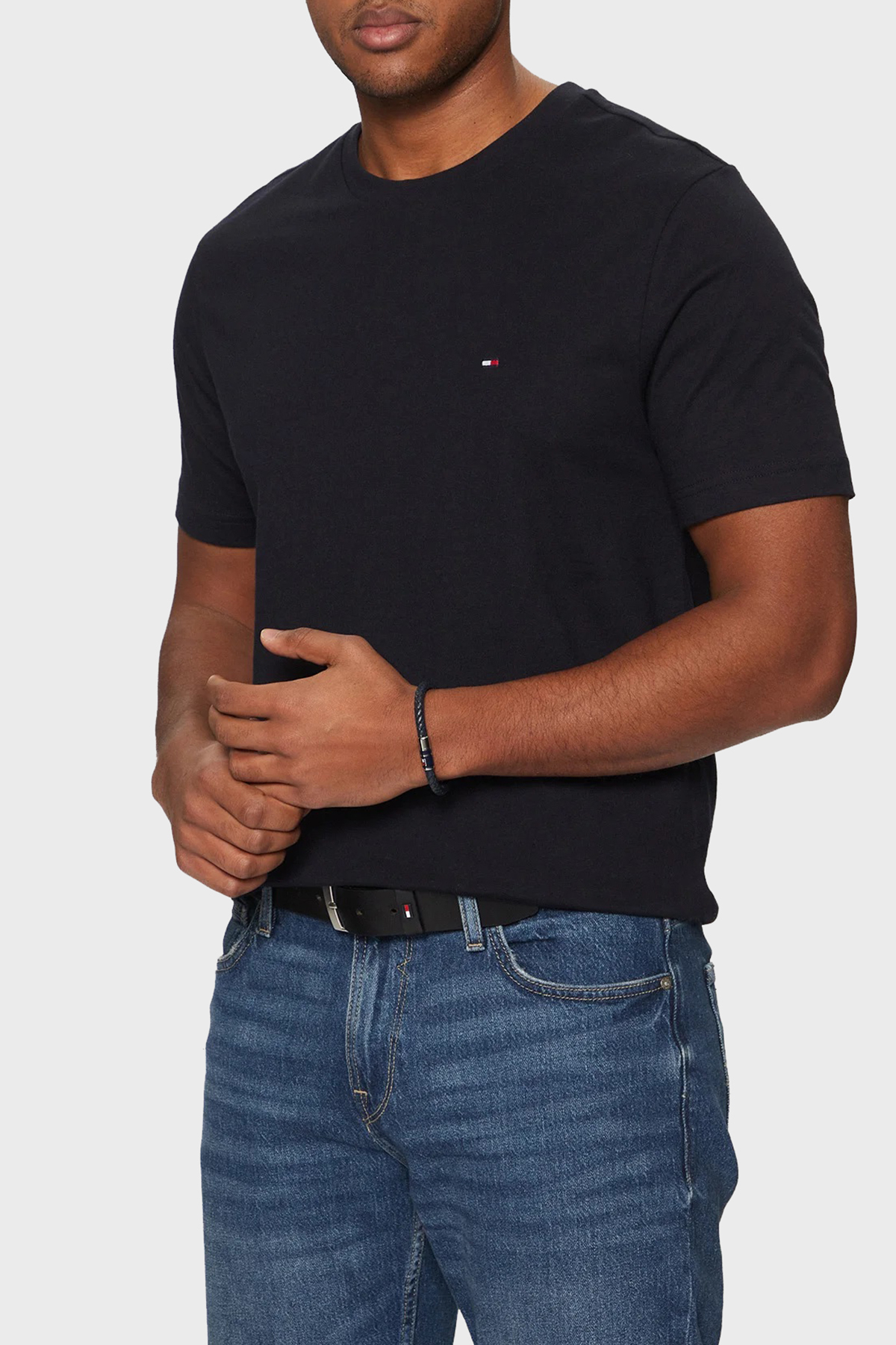 Tommy Hilfiger % 100 Pamuk Regular Fit Bisiklet Yaka Erkek T Shirt MW0MW37267 DW5 LACİVERT