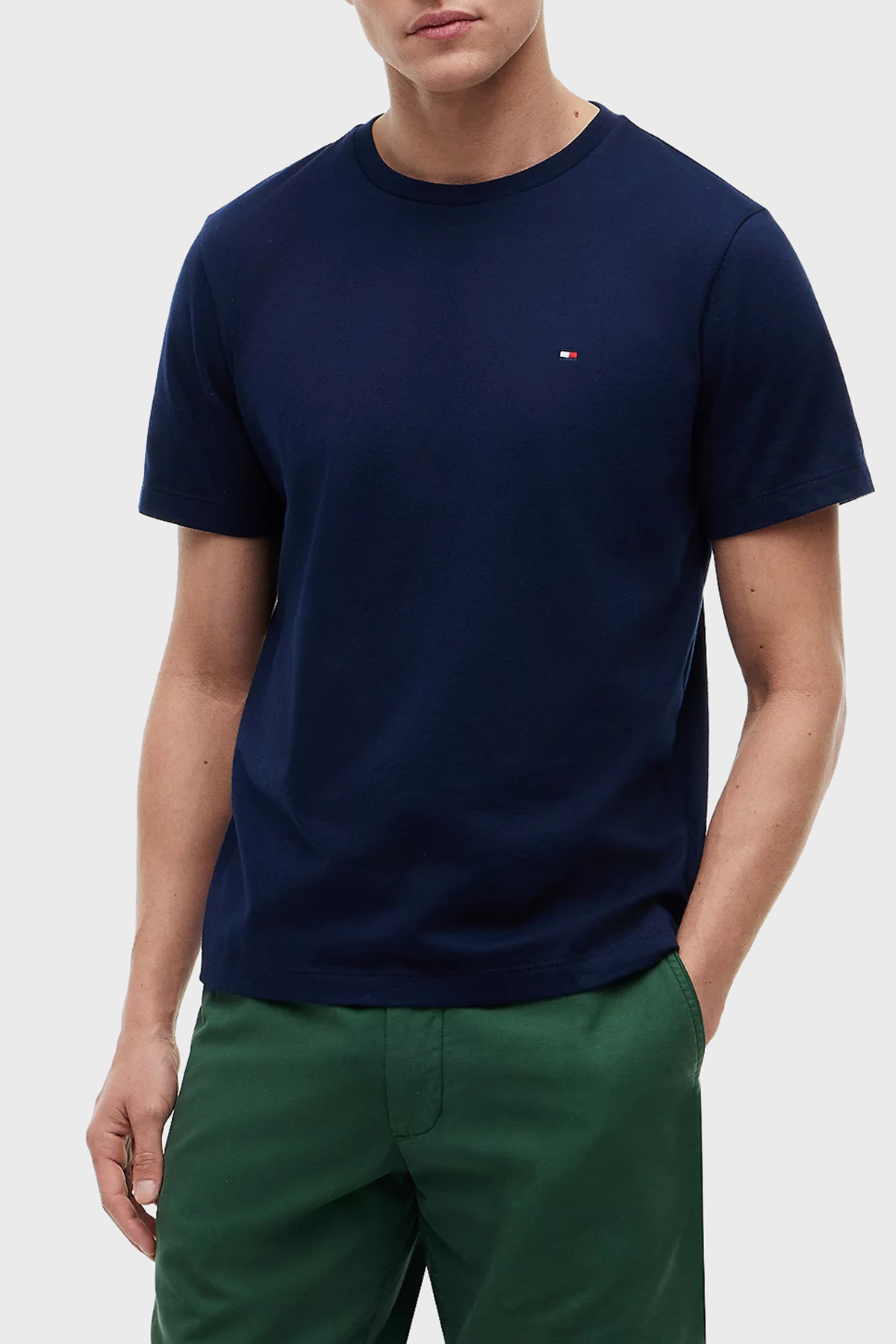 Tommy Hilfiger % 100 Pamuk Regular Fit Bisiklet Yaka Erkek T Shirt MW0MW39995 DCC LACİVERT