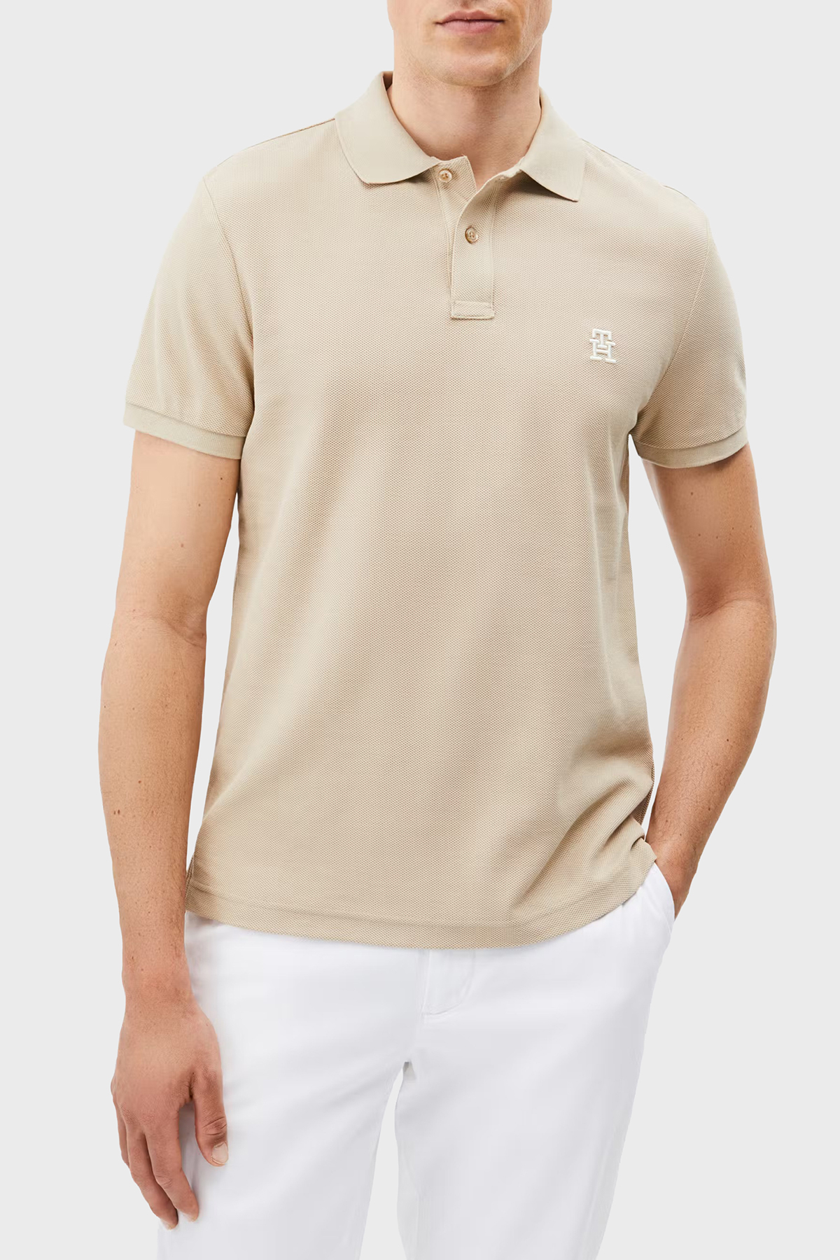 Tommy Hilfiger % 100 Pamuk Regular Fit Düğmeli Erkek Polo Yaka T Shirt MW0MW33167 RBT KUM
