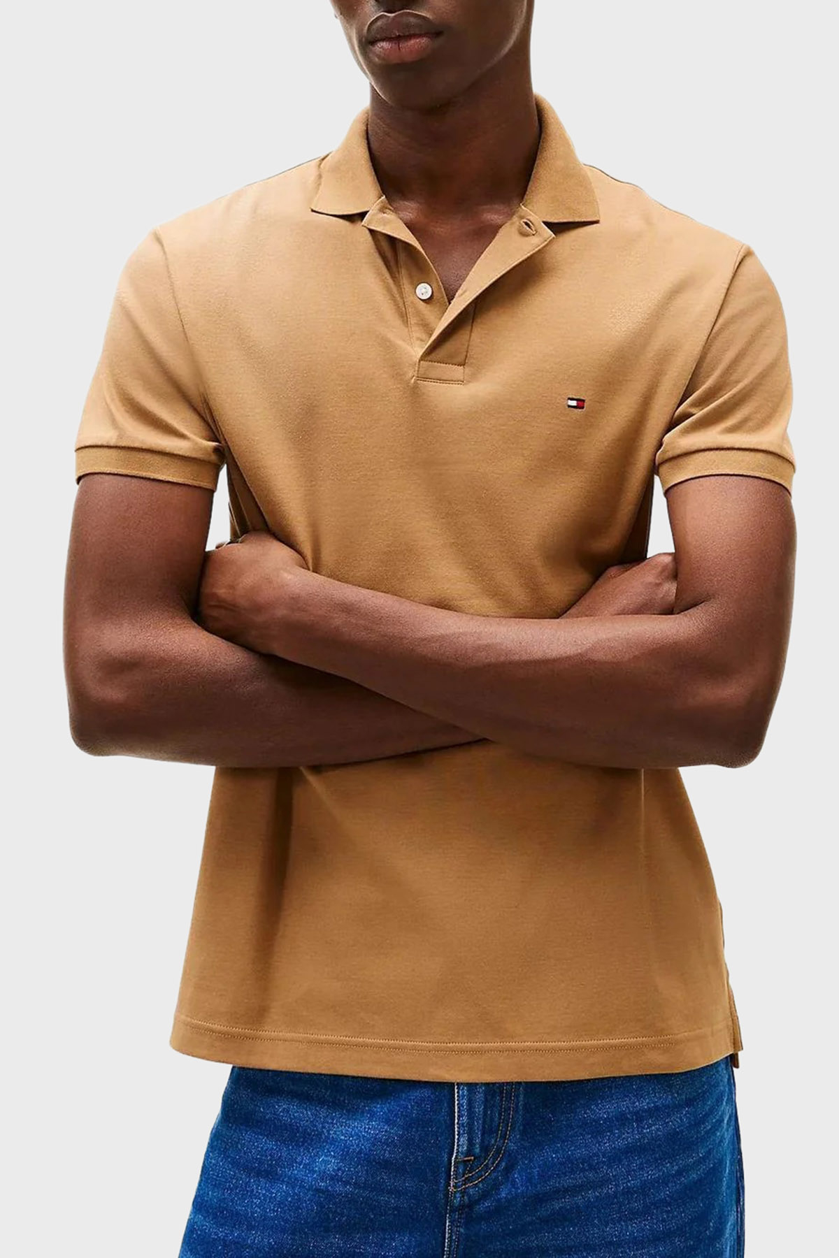 Tommy Hilfiger % 100 Pamuk Regular Fit Düğmeli Erkek Polo Yaka T Shirt MW0MW39994 GWA KAHVE