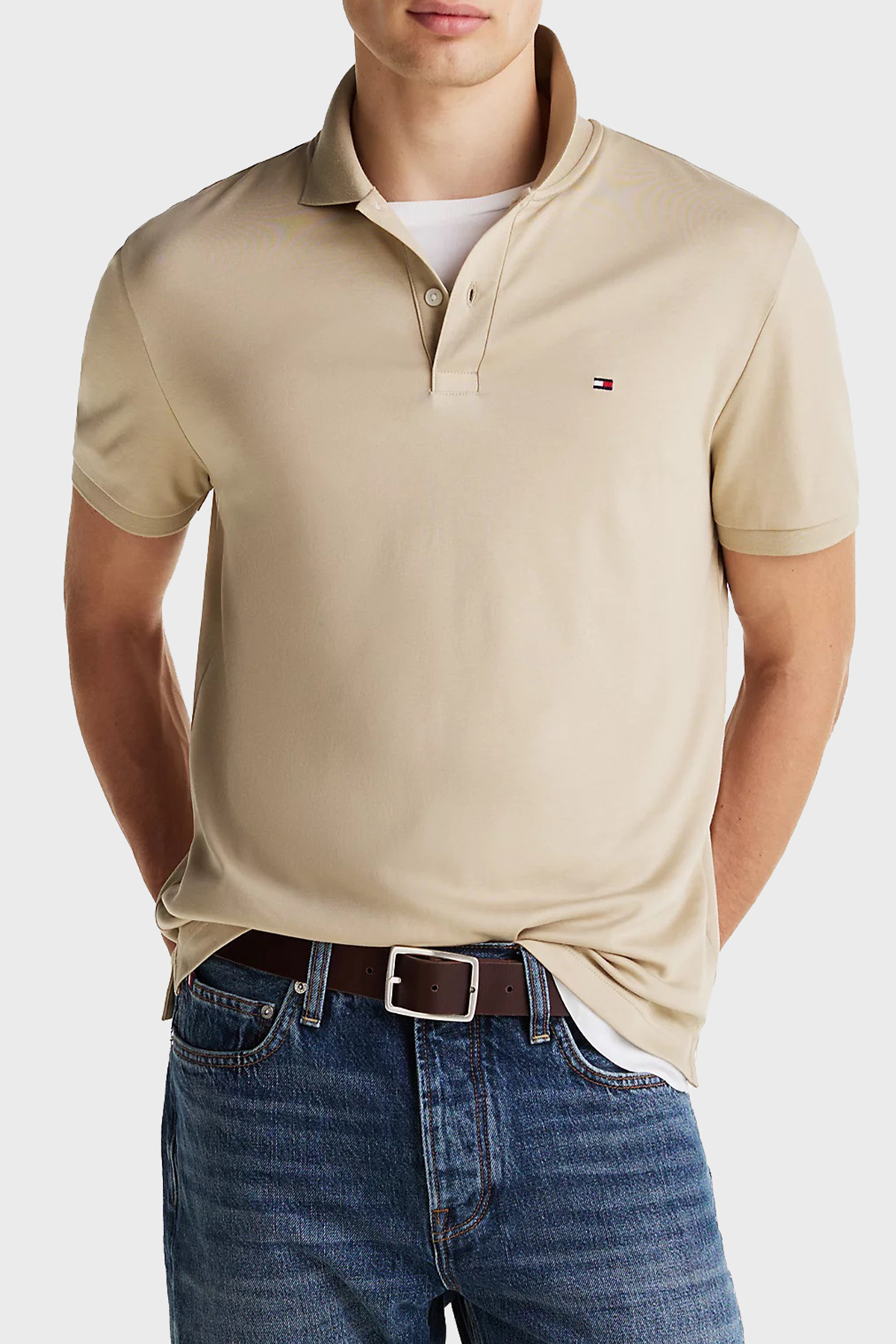 Tommy Hilfiger % 100 Pamuk Regular Fit Erkek Polo Yaka T Shirt MW0MW39994 RBT KUM
