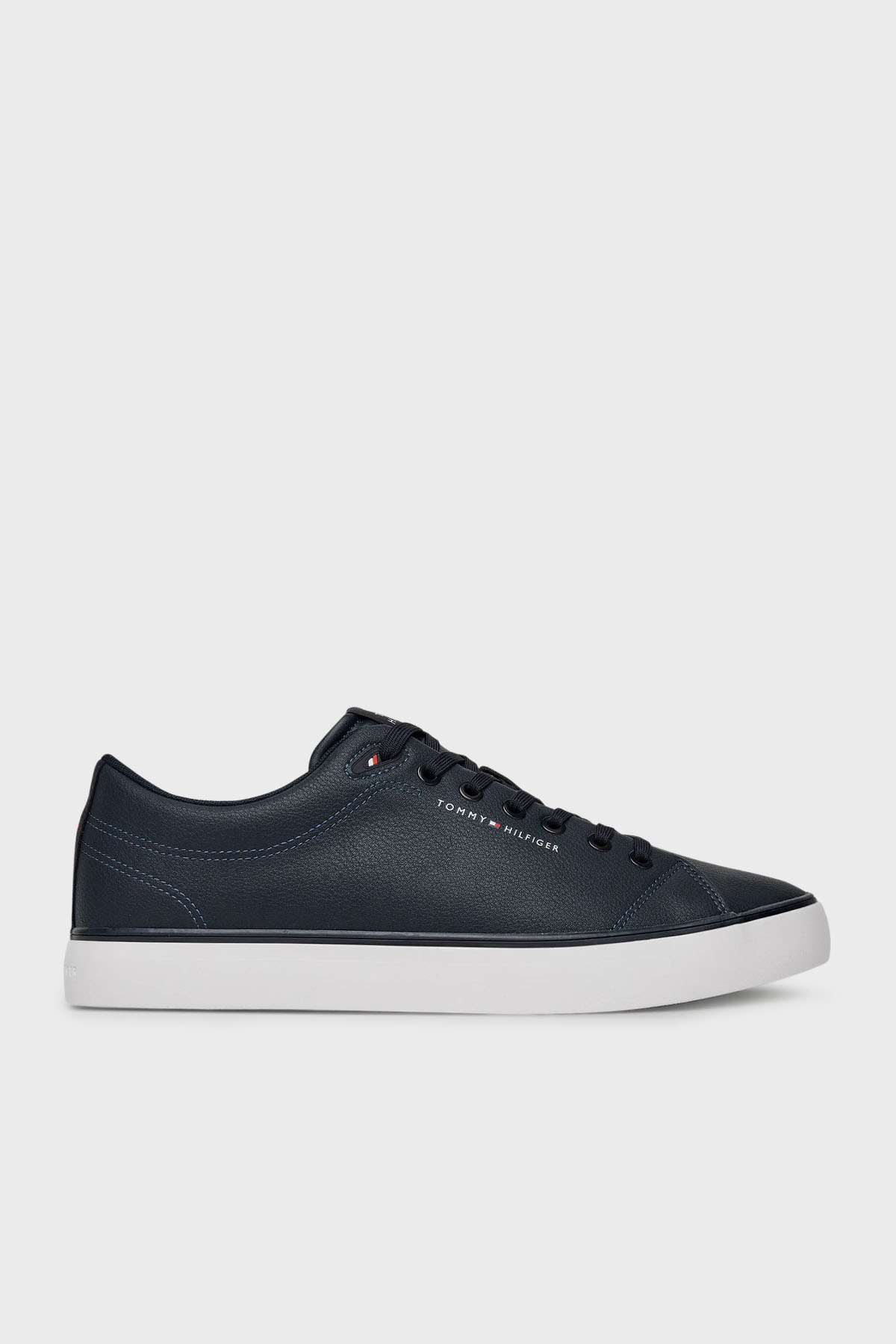 Tommy Hilfiger Deri Karışımlı Logolu Sneaker Erkek Ayakkabı FM0FM05511 DW5 LACİVERT