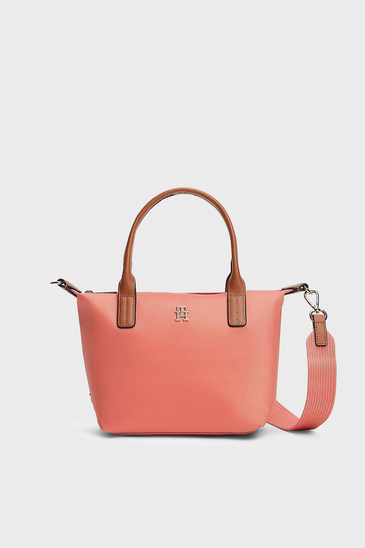 Tommy Hilfiger Deri Karışımlı Sabit Askılı Kadın Çanta AW0AW17709 TJ8 PEMBE