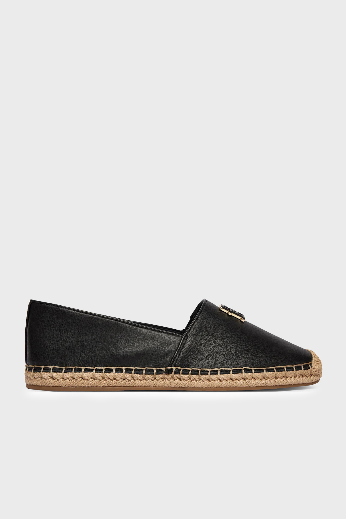 Tommy Hilfiger Deri Logolu Espadril Kadın Ayakkabı FW0FW09246 BDS SİYAH