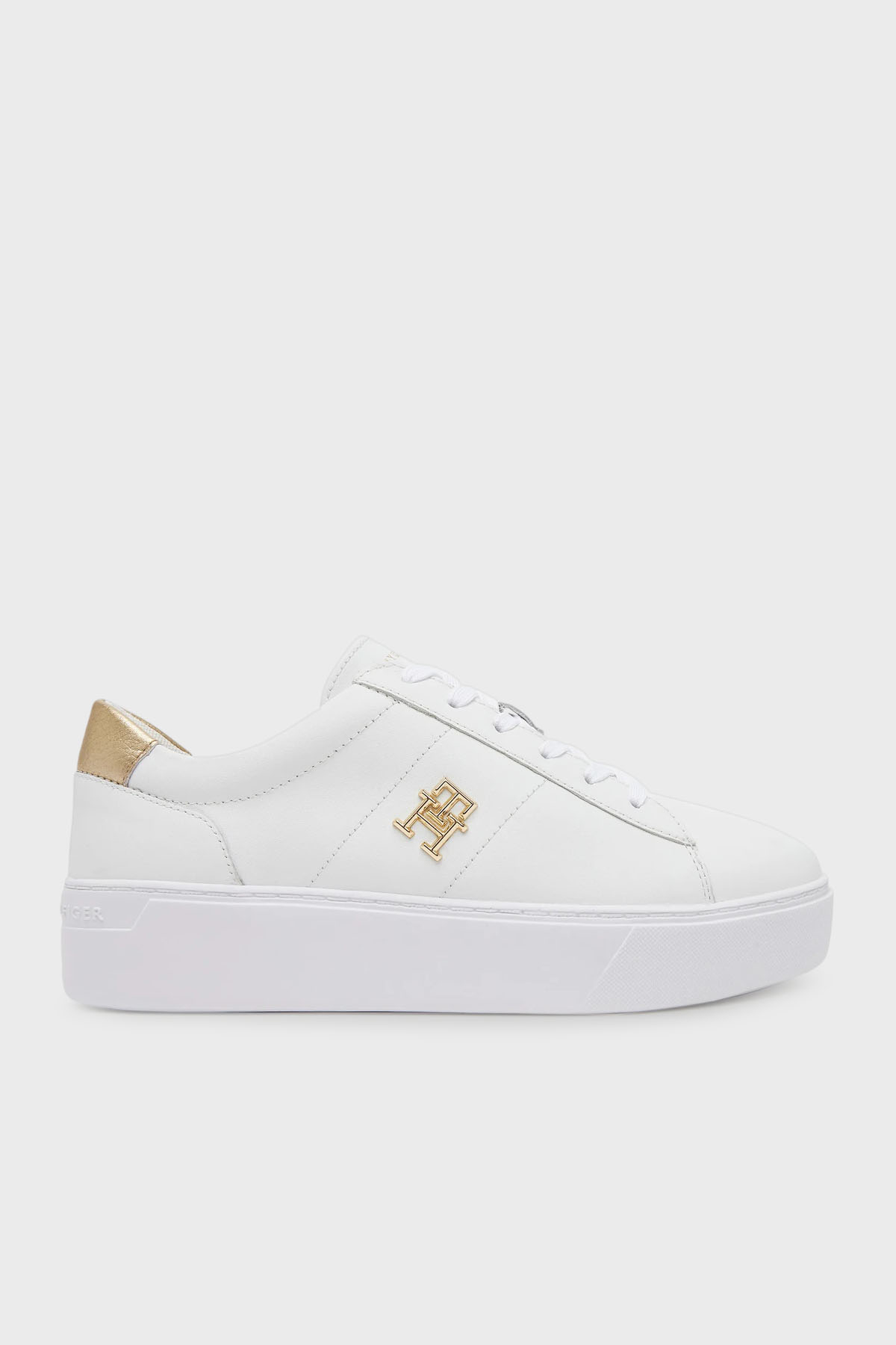 Tommy Hilfiger Deri Logolu Sneaker Kadın Ayakkabı FW0FW08648 YBS BEYAZ