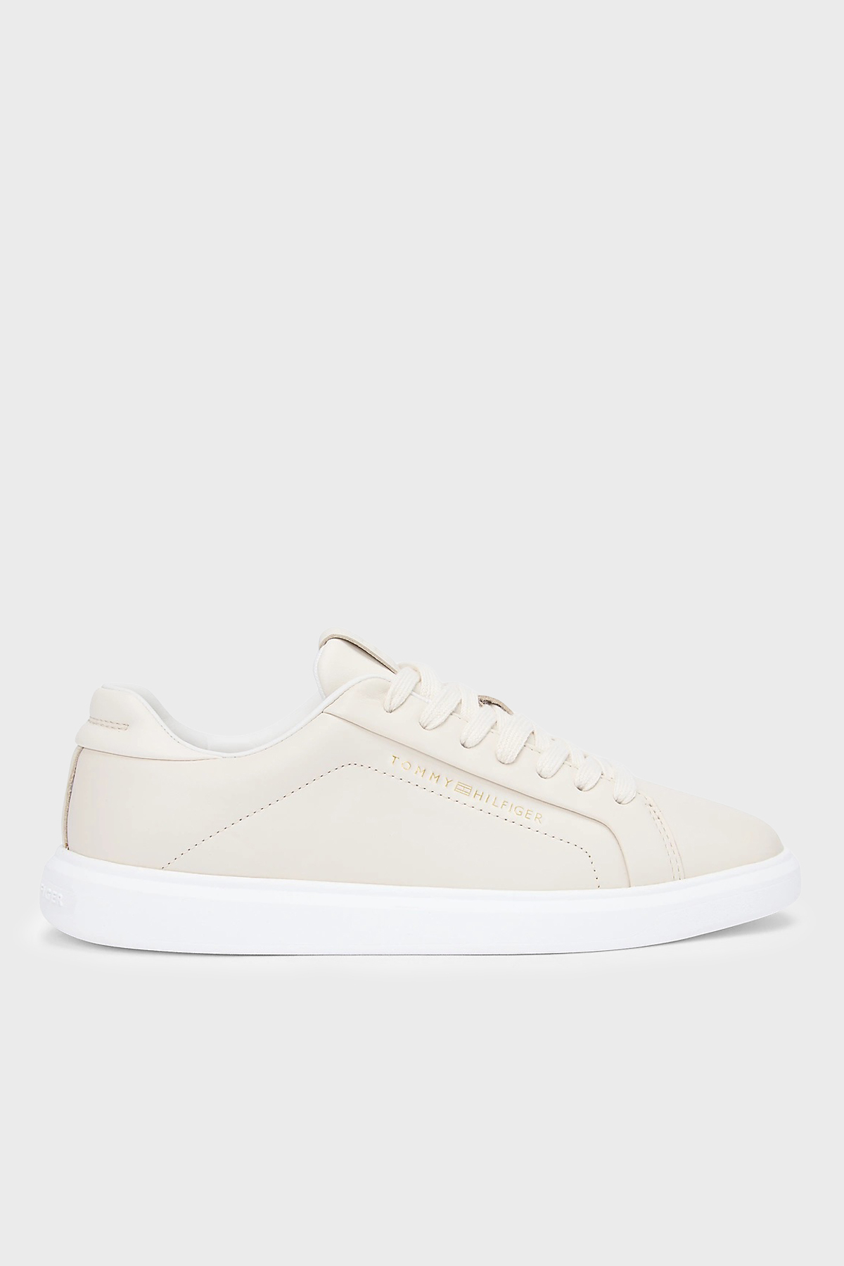 Tommy Hilfiger Deri Logolu Sneaker Kadın Ayakkabı FW0FW08949 AEO BEJ