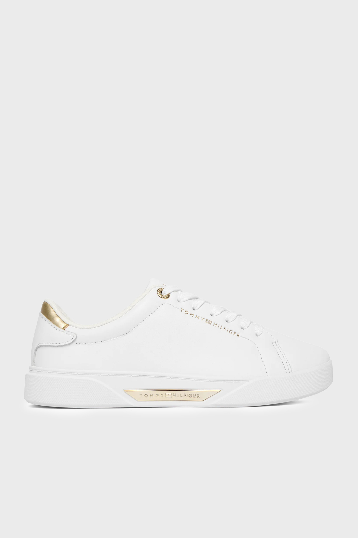Tommy Hilfiger Deri Logolu Sneaker Kadın Ayakkabı FW0FW09019 YBS BEYAZ