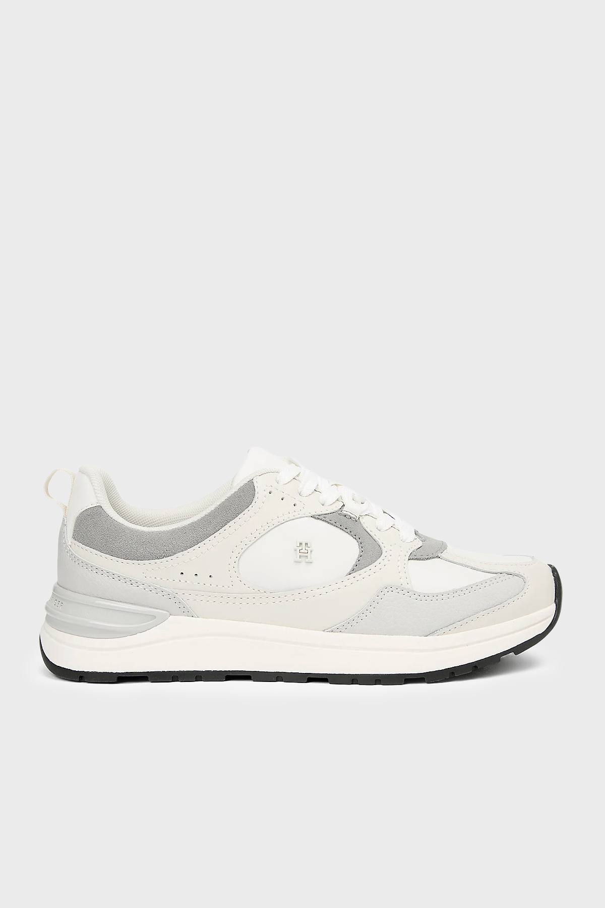 Tommy Hilfiger Deri Logolu Sneaker Kadın Ayakkabı FW0FW09034 0F6 KREM-GRİ