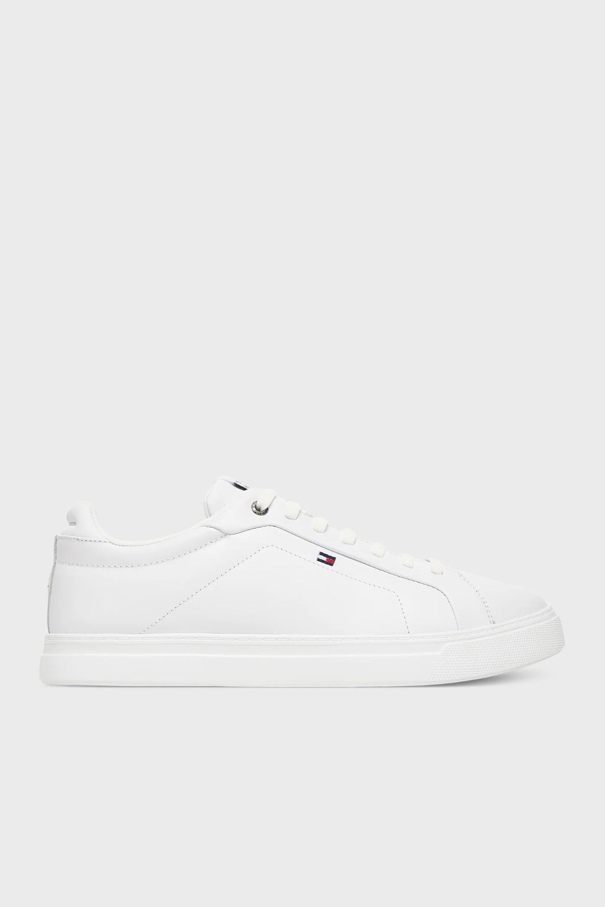 Tommy Hilfiger Deri Logolu Sneaker Erkek Ayakkabı FM0FM05678 YBS BEYAZ