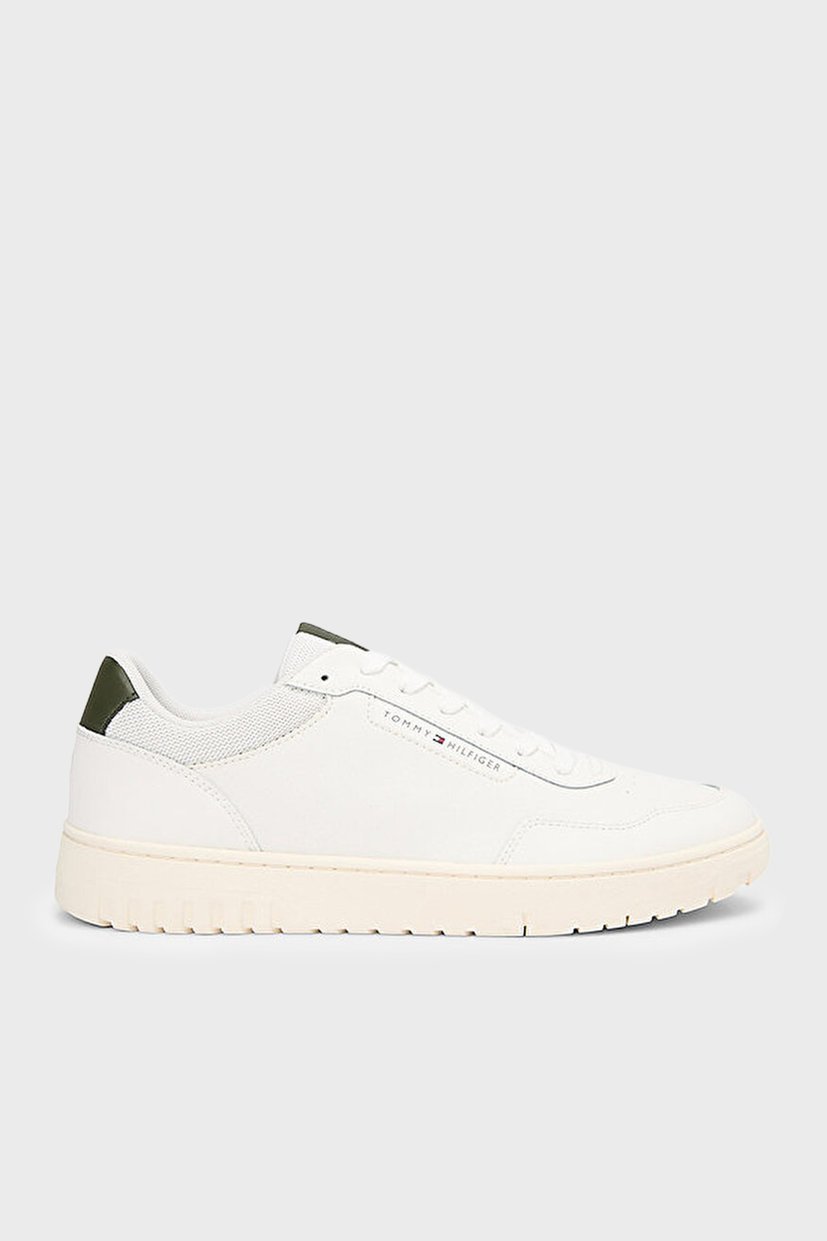 Tommy Hilfiger Deri Logolu Sneaker Erkek Ayakkabı FM0FM05713 YBL BEYAZ