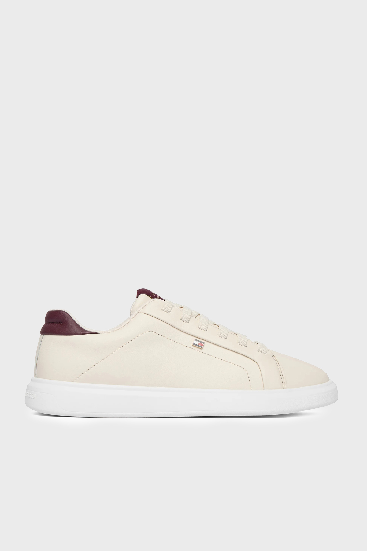 Tommy Hilfiger Hakiki Deri Logolu Sneaker Kadın Ayakkabı FW0FW08948 0F5 BEJ