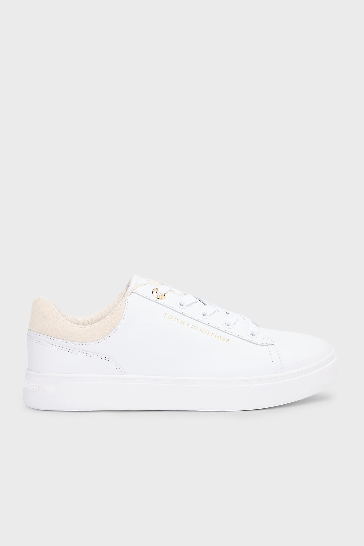 Tommy Hilfiger Hakiki Deri Logolu Sneaker Kadın Ayakkabı FW0FW09020 0K4 BEYAZ