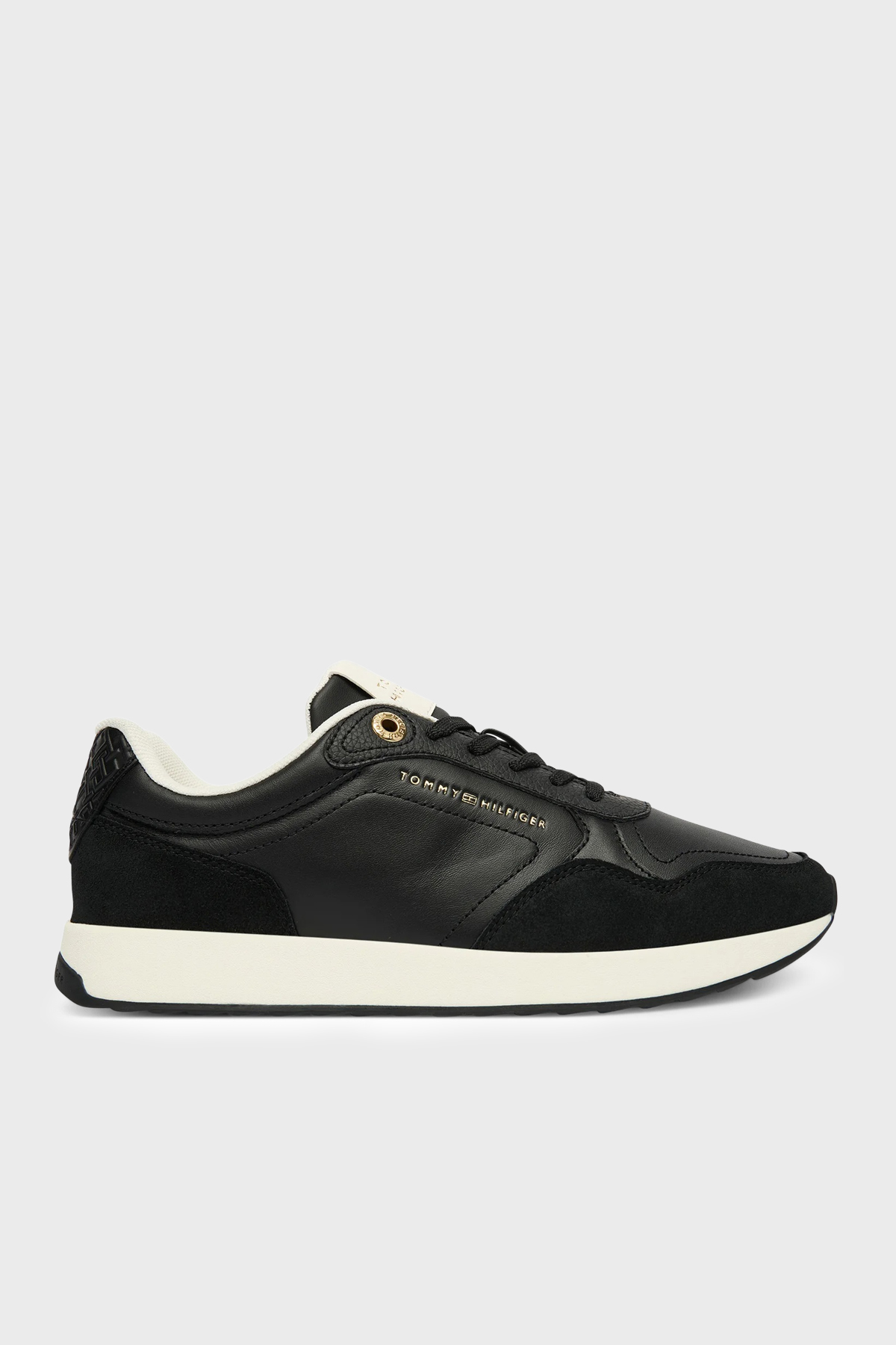 Tommy Hilfiger Hakiki Deri Logolu Sneaker Kadın Ayakkabı FW0FW09267 BDS SİYAH