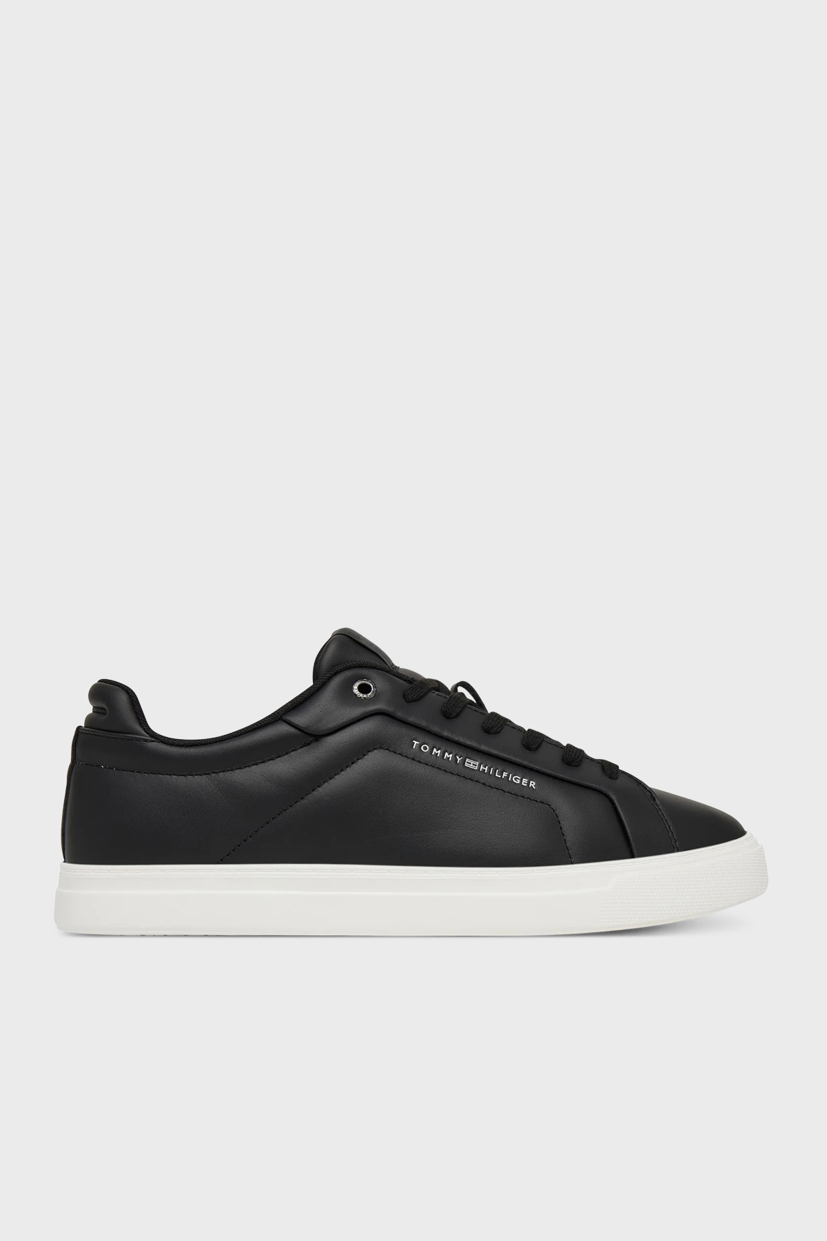 Tommy Hilfiger Hakiki Deri Logolu  Sneaker Erkek Ayakkabı FM0FM05837 BDS SİYAH