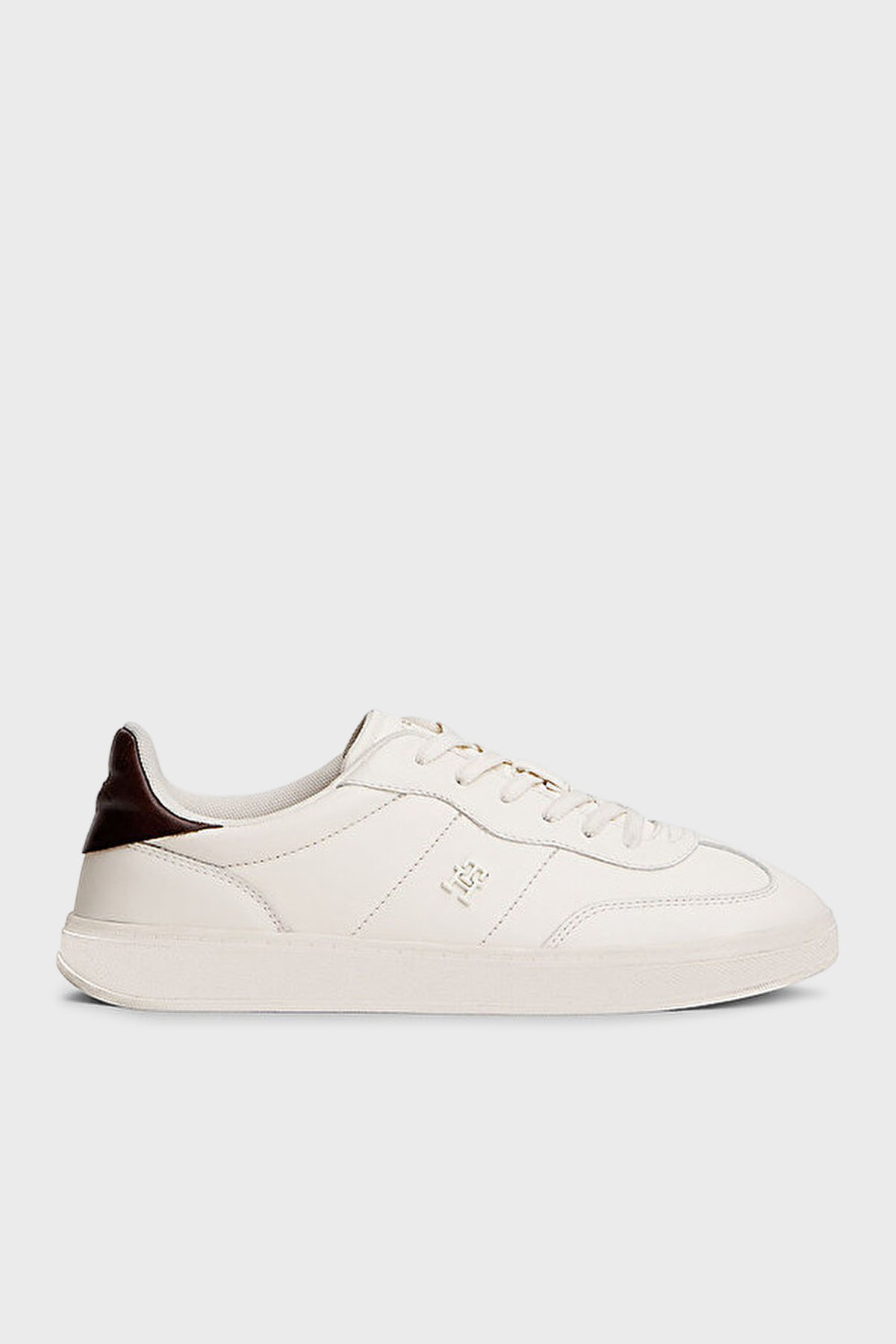 Tommy Hilfiger Hakki Deri Bağcıklı Sneaker Kadın Ayakkabı FW0FW08823 YBH BEYAZ