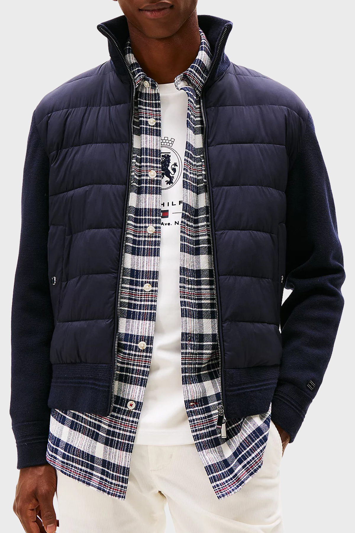 Tommy Hilfiger Kapitoneli Regular Fit Dik Yaka Erkek Ceket MW0MW40774 DW5 LACİVERT