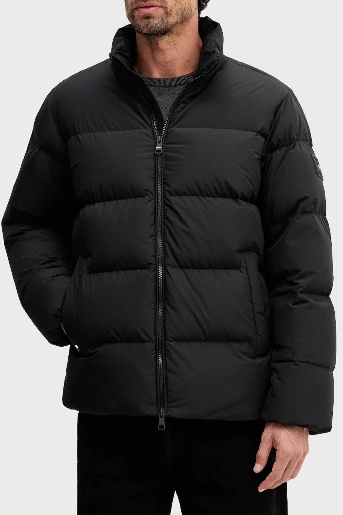 Tommy Hilfiger Kapitoneli Regular Fit Dik Yaka Şişme Erkek Mont MW0MW40615 BDS SİYAH