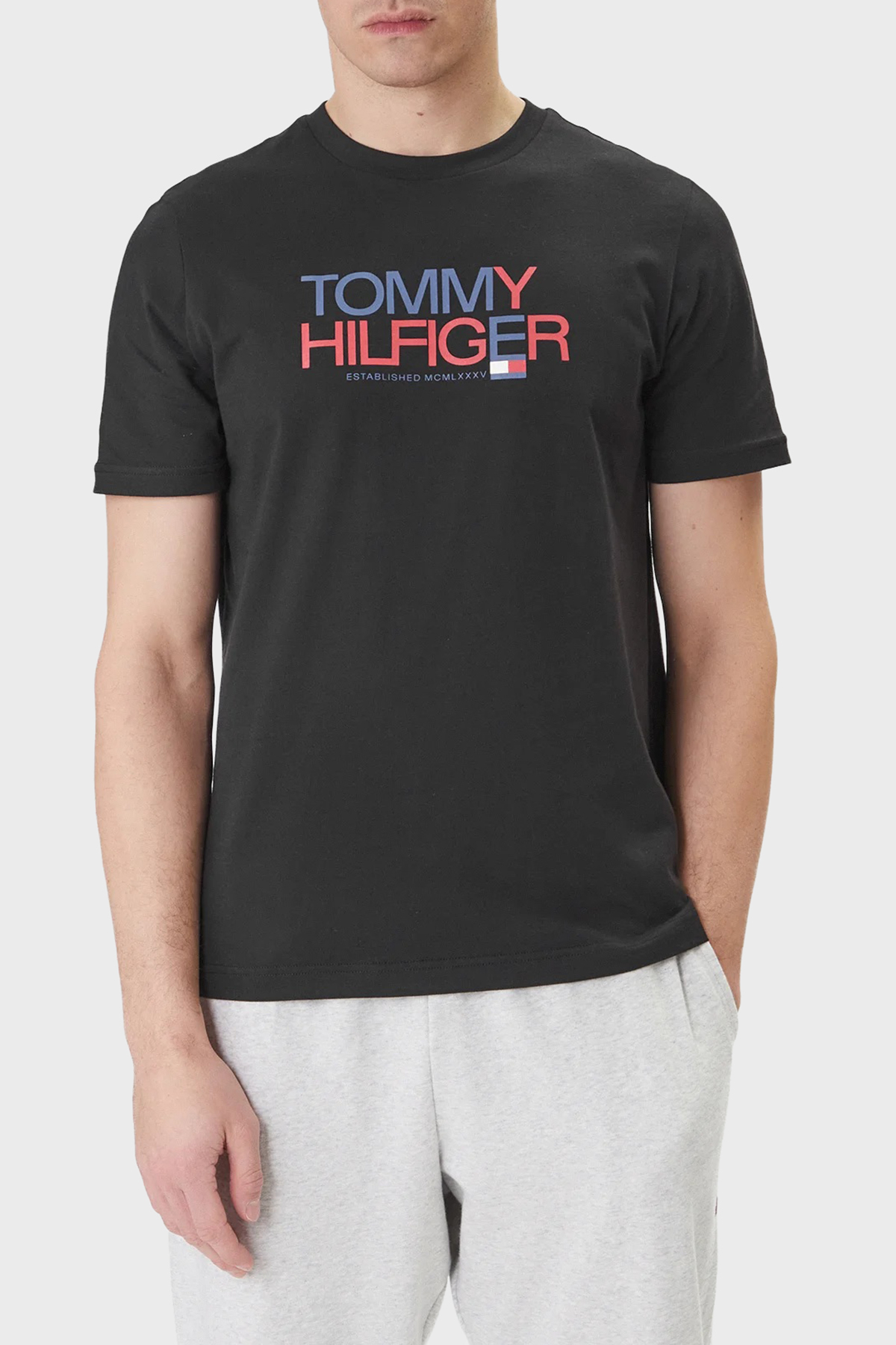 Tommy Hilfiger Logolu % 100 Pamuk Regular Fit Bisiklet Yaka Erkek T Shirt MW0MW42369 BDS SİYAH