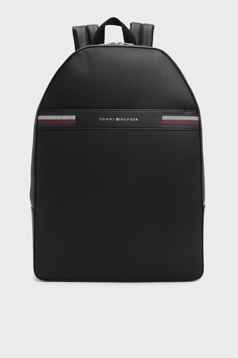 Tommy Hilfiger Logolu Ayarlanabilir Askılı Erkek Sırt Çantası AM0AM12725 BDS SİYAH - 1