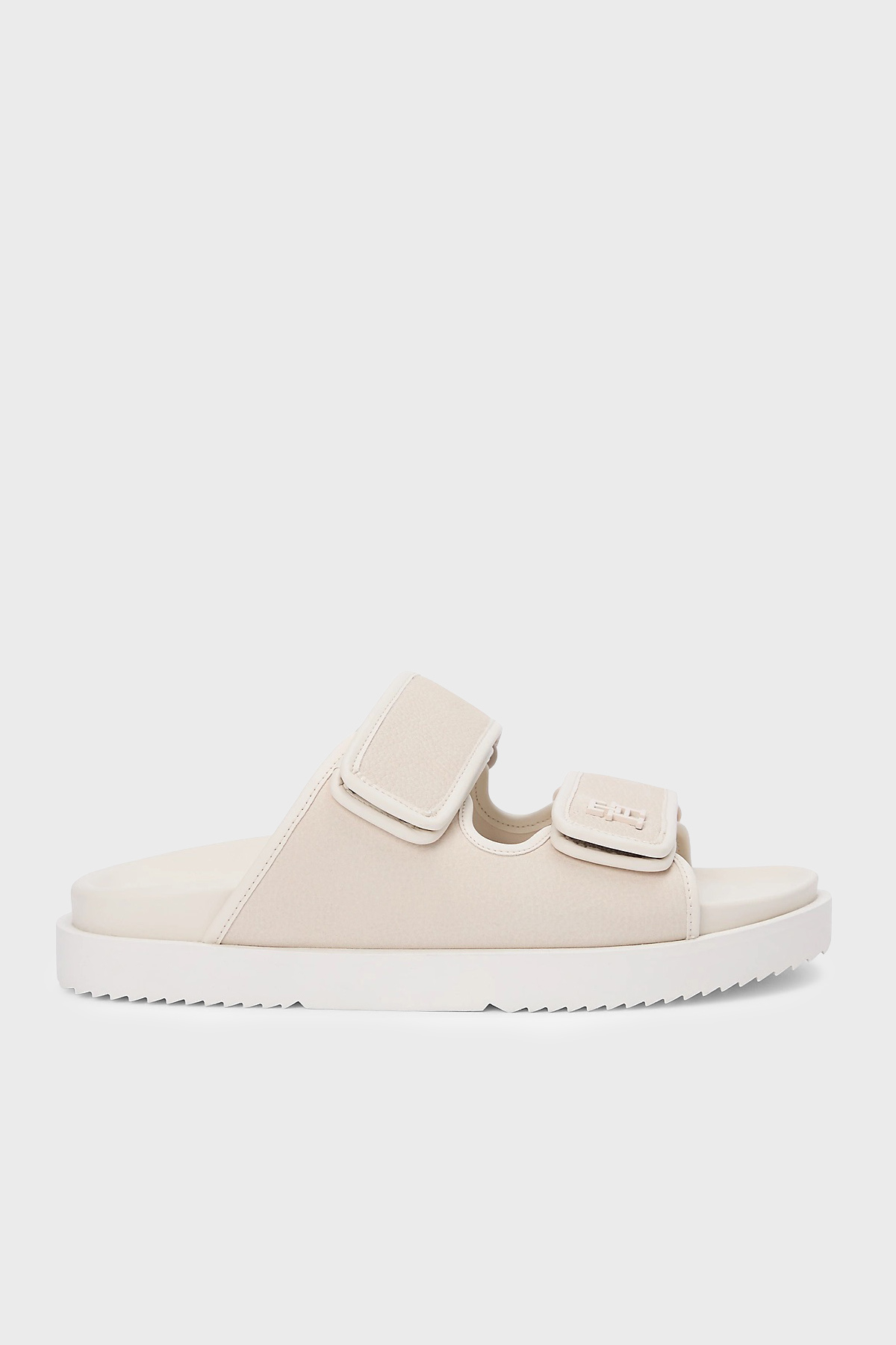 Tommy Hilfiger Logolu Deri Cırt Cırtlı Kadın Sandalet FW0FW09298 AEO BEJ