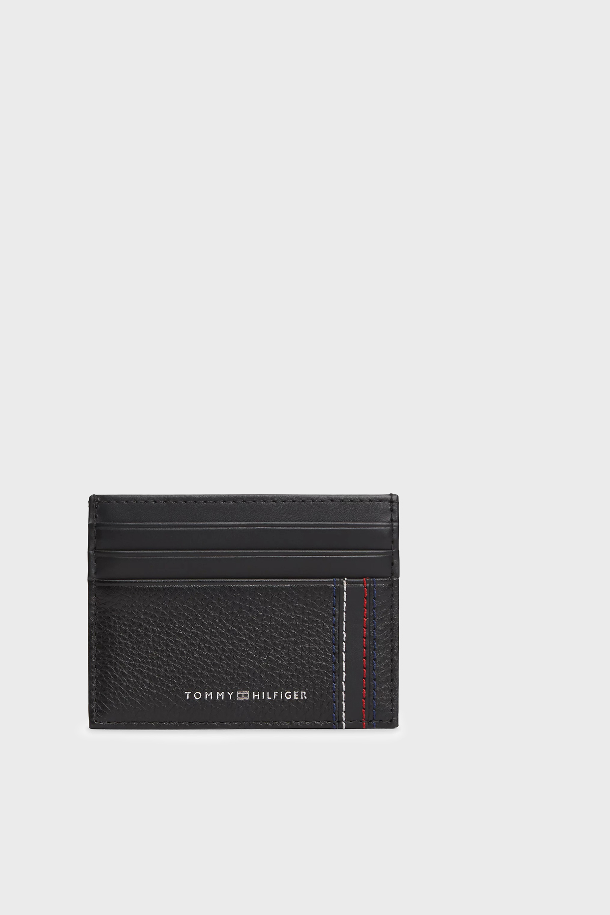 Tommy Hilfiger Logolu Deri Erkek Kartlık AM0AM14228 BDS SİYAH