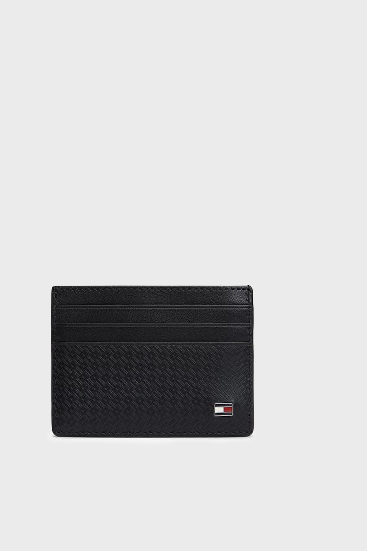 Tommy Hilfiger Logolu Deri Erkek Kartlık AM0AM14240 BDS SİYAH