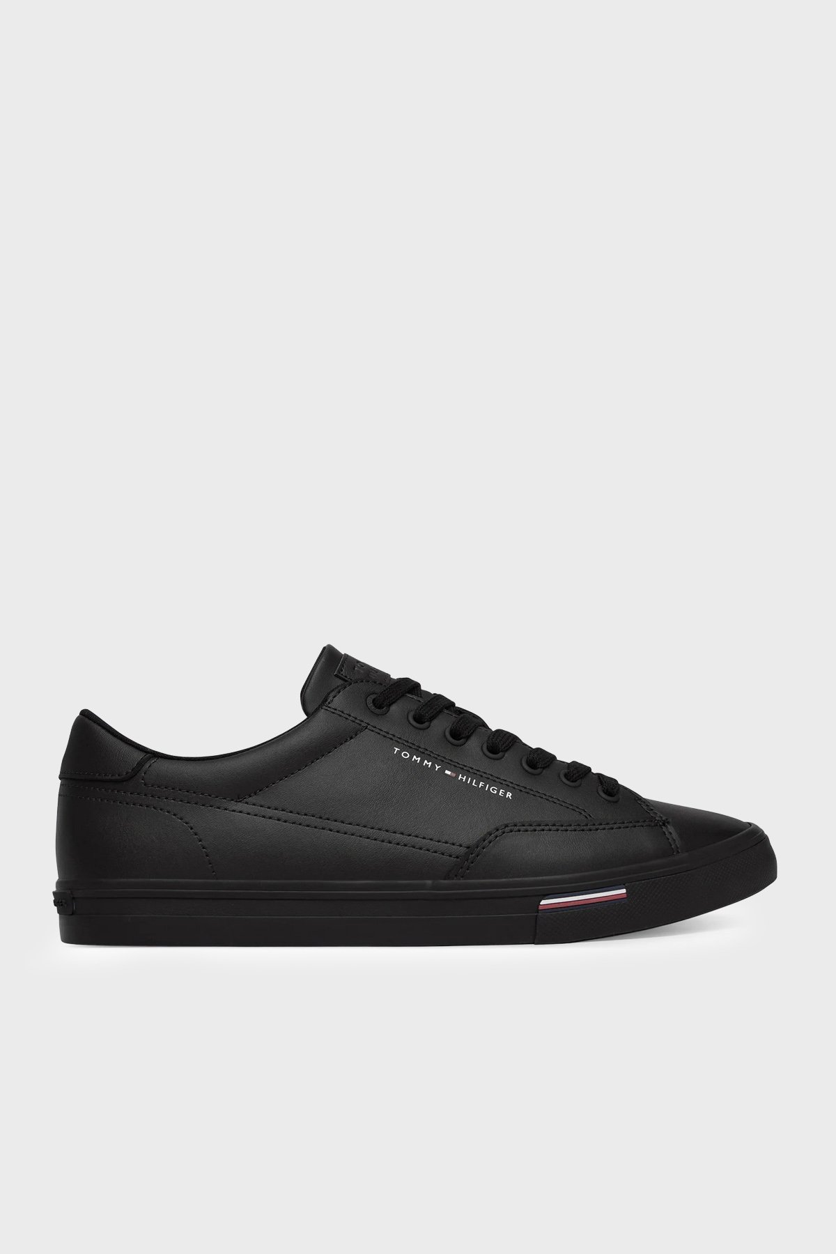 Tommy Hilfiger Logolu Deri Karışımlı Sneaker Erkek Ayakkabı FM0FM05814 BDS SİYAH