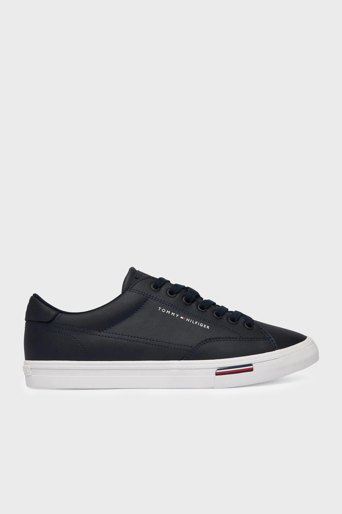 Tommy Hilfiger Logolu Deri Karışımlı Sneaker Erkek Ayakkabı FM0FM05814 DW5 LACİVERT
