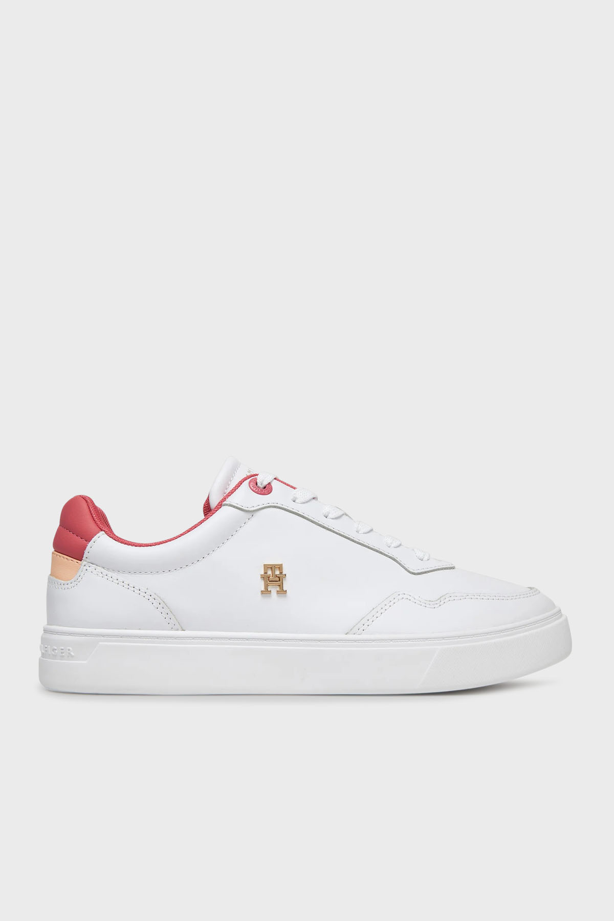 Tommy Hilfiger Logolu Deri Sneaker Kadın Ayakkabı FW0FW08680 01S BEYAZ