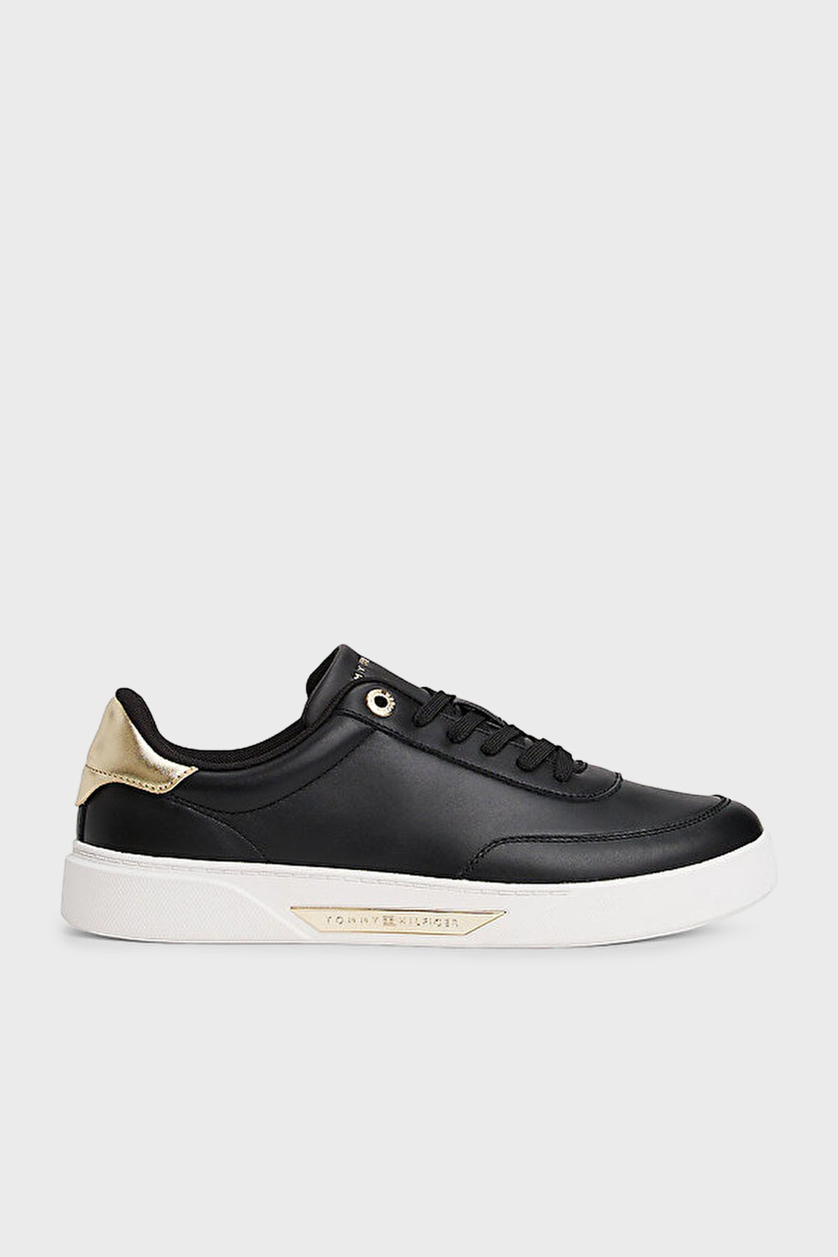 Tommy Hilfiger Logolu Deri Sneaker Kadın Ayakkabı FW0FW08682 BDS SİYAH
