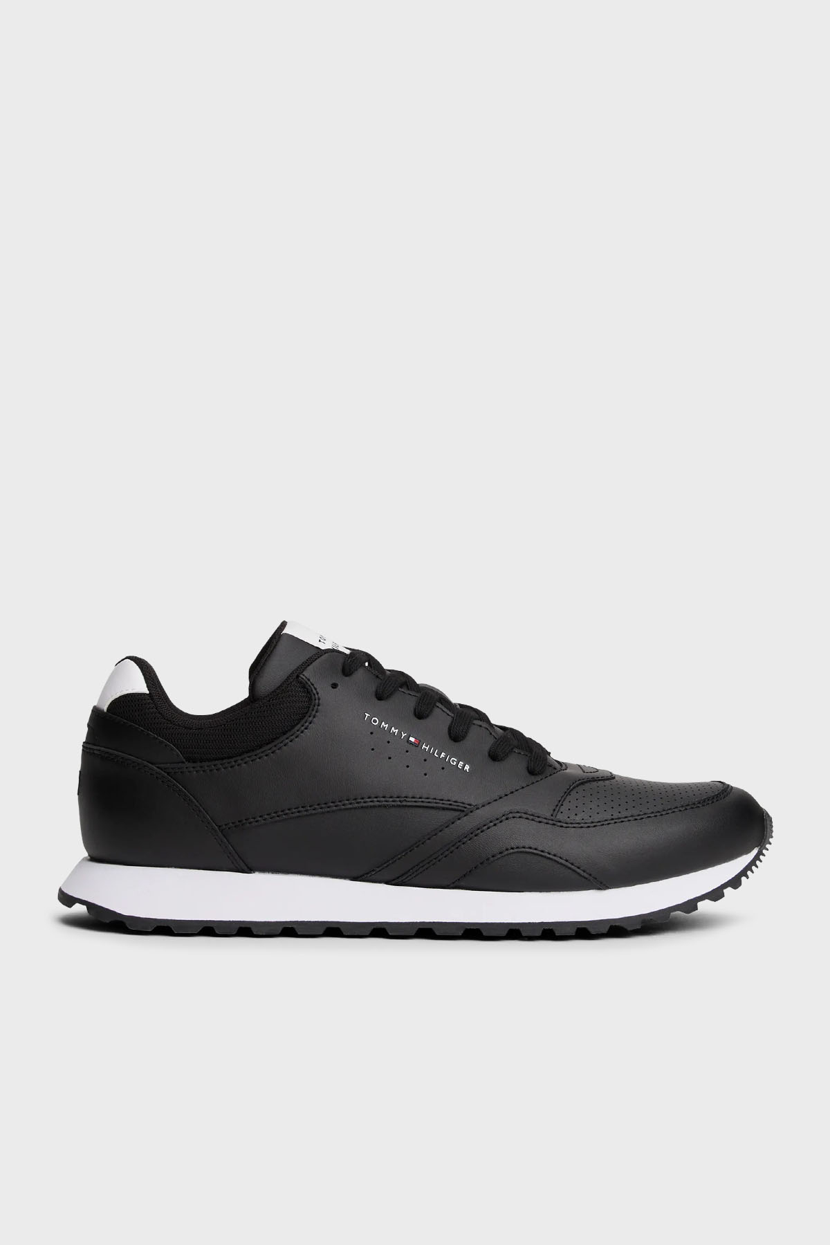 Tommy Hilfiger Logolu Deri Sneaker Erkek Ayakkabı FM0FM05512 0GX SİYAH