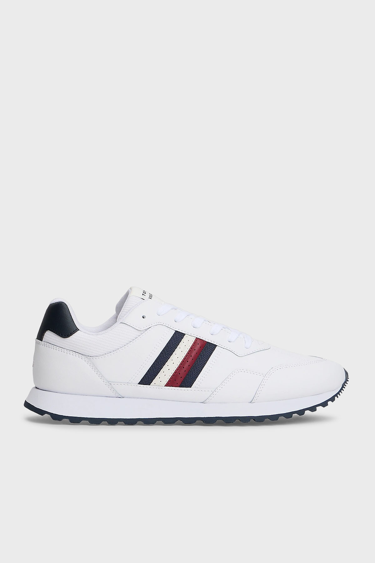 Tommy Hilfiger Logolu Deri Sneaker Erkek Ayakkabı FM0FM05637 YBS BEYAZ