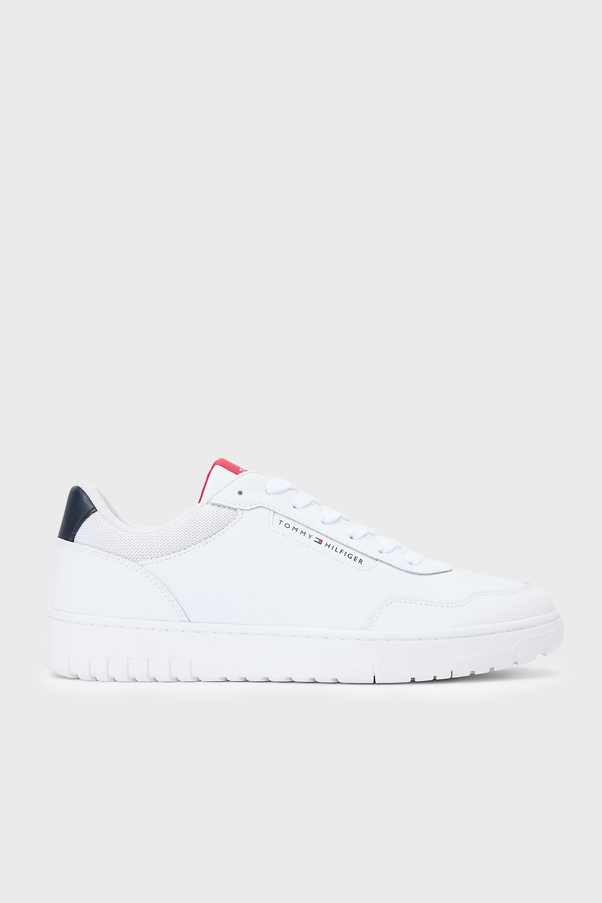 Tommy Hilfiger Logolu Deri Sneaker Erkek Ayakkabı FM0FM05868 YBS BEYAZ