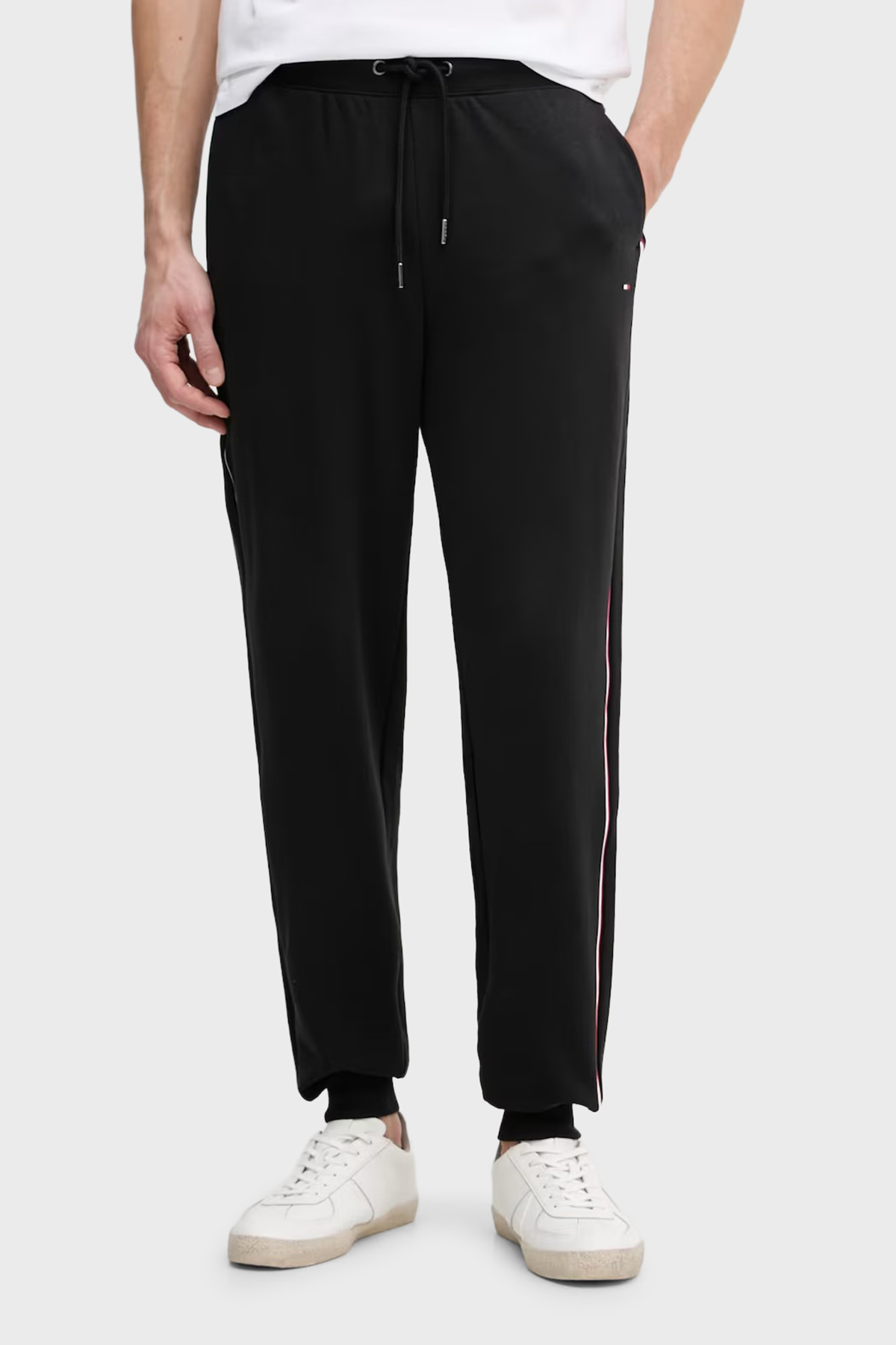 Tommy Hilfiger Pamuklu Regular Fit Çizgili Jogger Erkek Pantolon MW0MW42882 BDS SİYAH