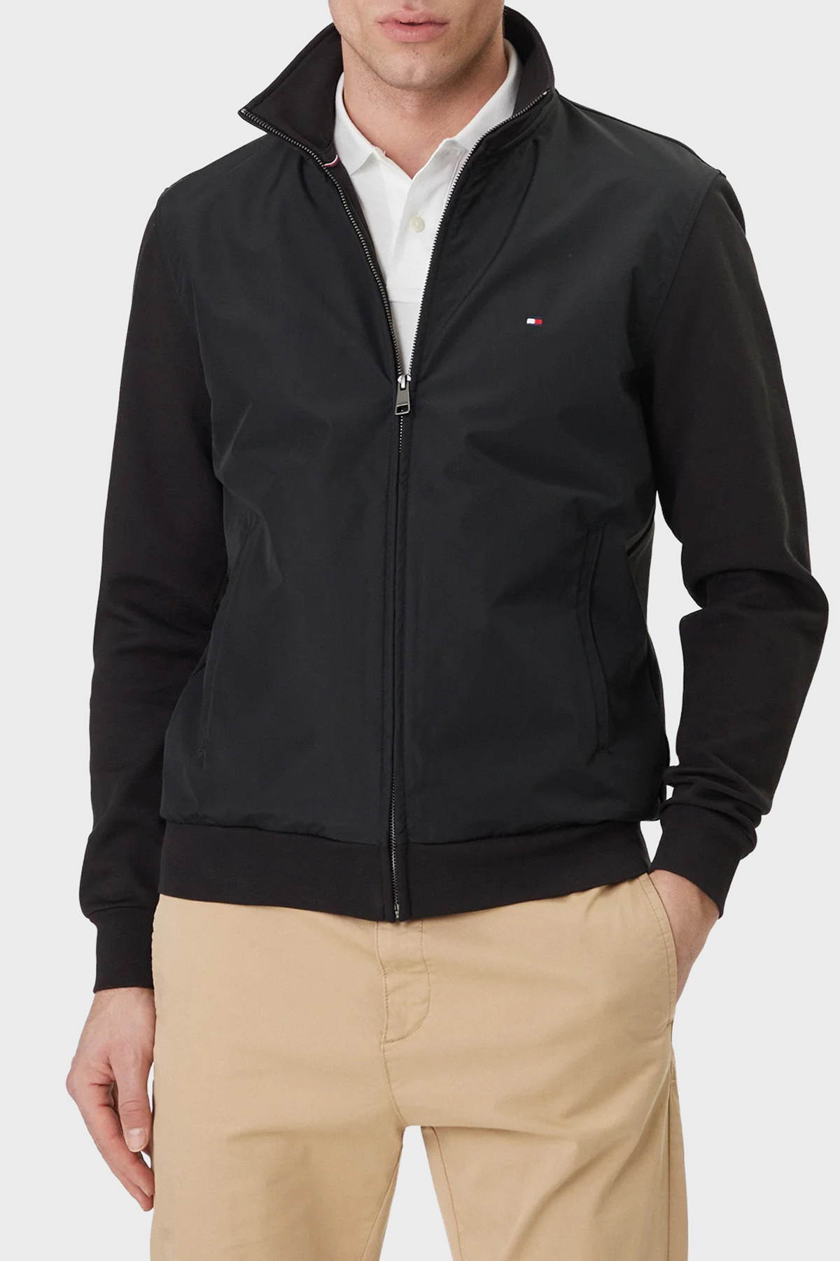 Tommy Hilfiger Pamuklu Regular Fit Dik Yaka Fermuarlı Erkek Sweat MW0MW41758 BDS SİYAH