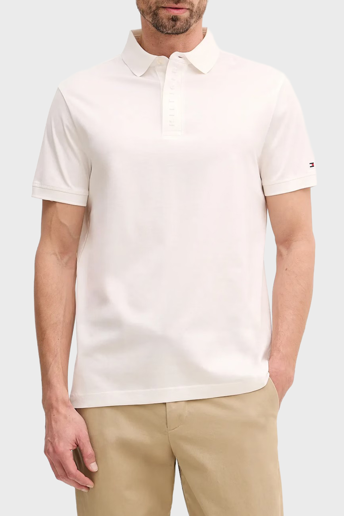 Tommy Hilfiger Pamuklu Regular Fit Düğmeli Erkek Polo Yaka T Shirt MW0MW41611 YBL BEYAZ