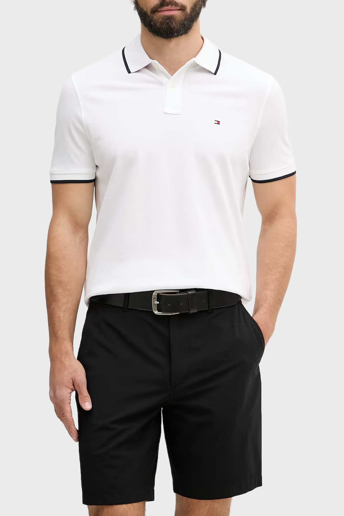 Tommy Hilfiger Pamuklu Regular Fit Düğmeli Erkek Polo Yaka T Shirt MW0MW42748 YBR BEYAZ