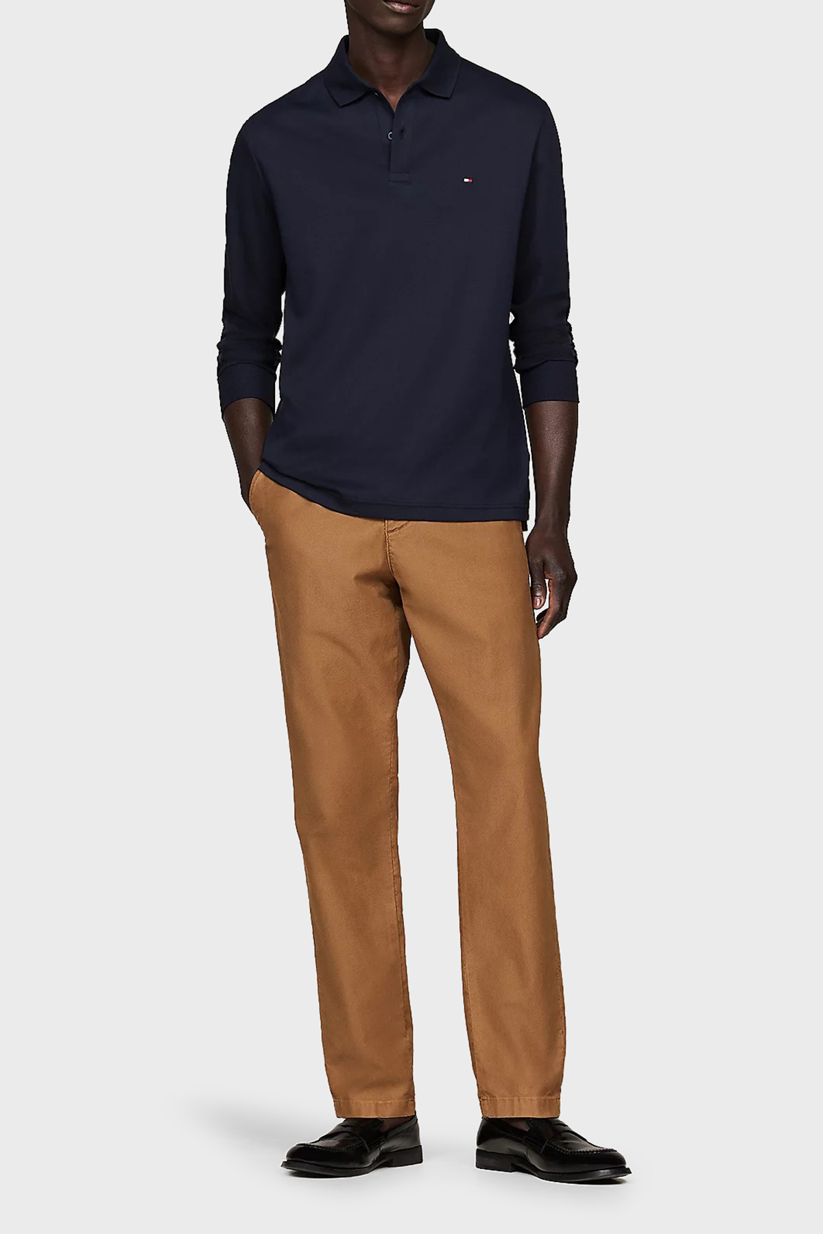 Tommy Hilfiger Pamuklu Regular Fit Erkek Polo Yaka Sweat MW0MW37317 DW5 LACİVERT