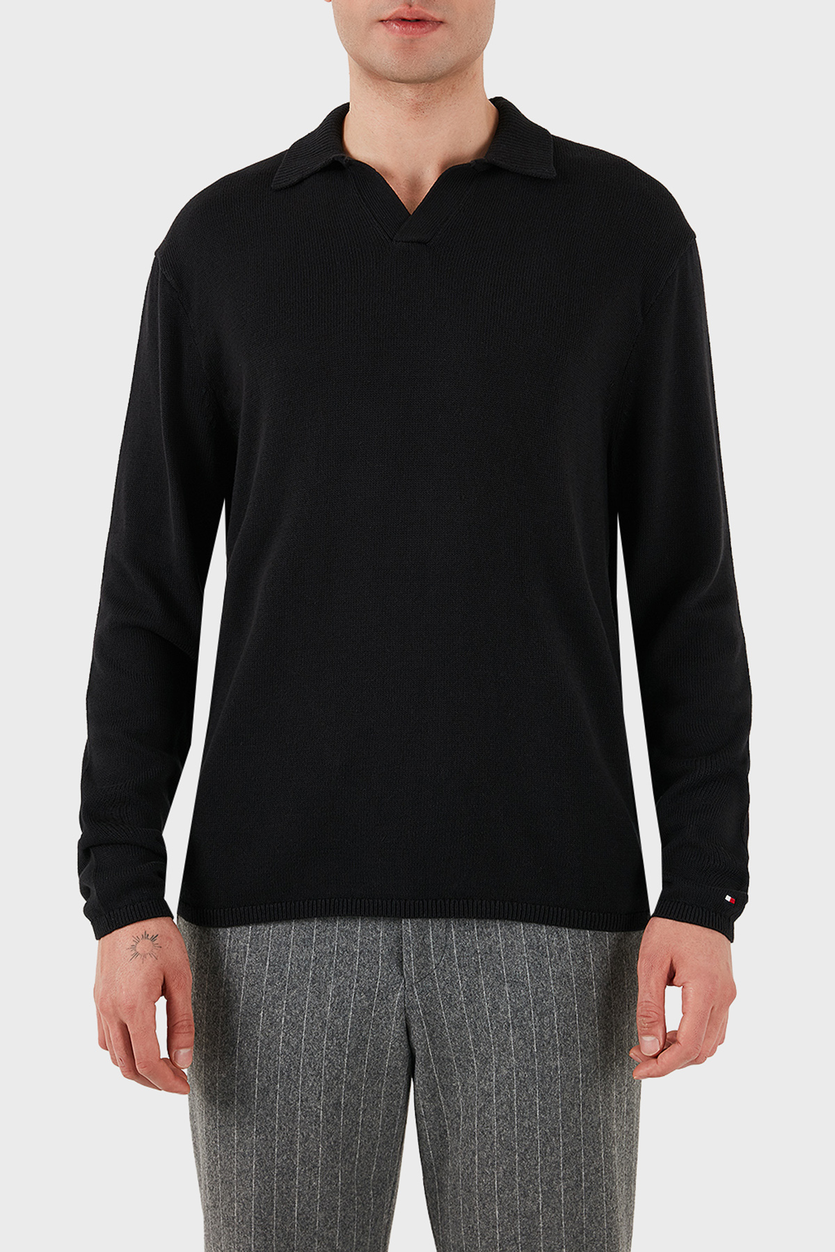 Tommy Hilfiger Pamuklu Regular Fit Erkek Polo Yaka Sweat MW0MW40444 BDS SİYAH