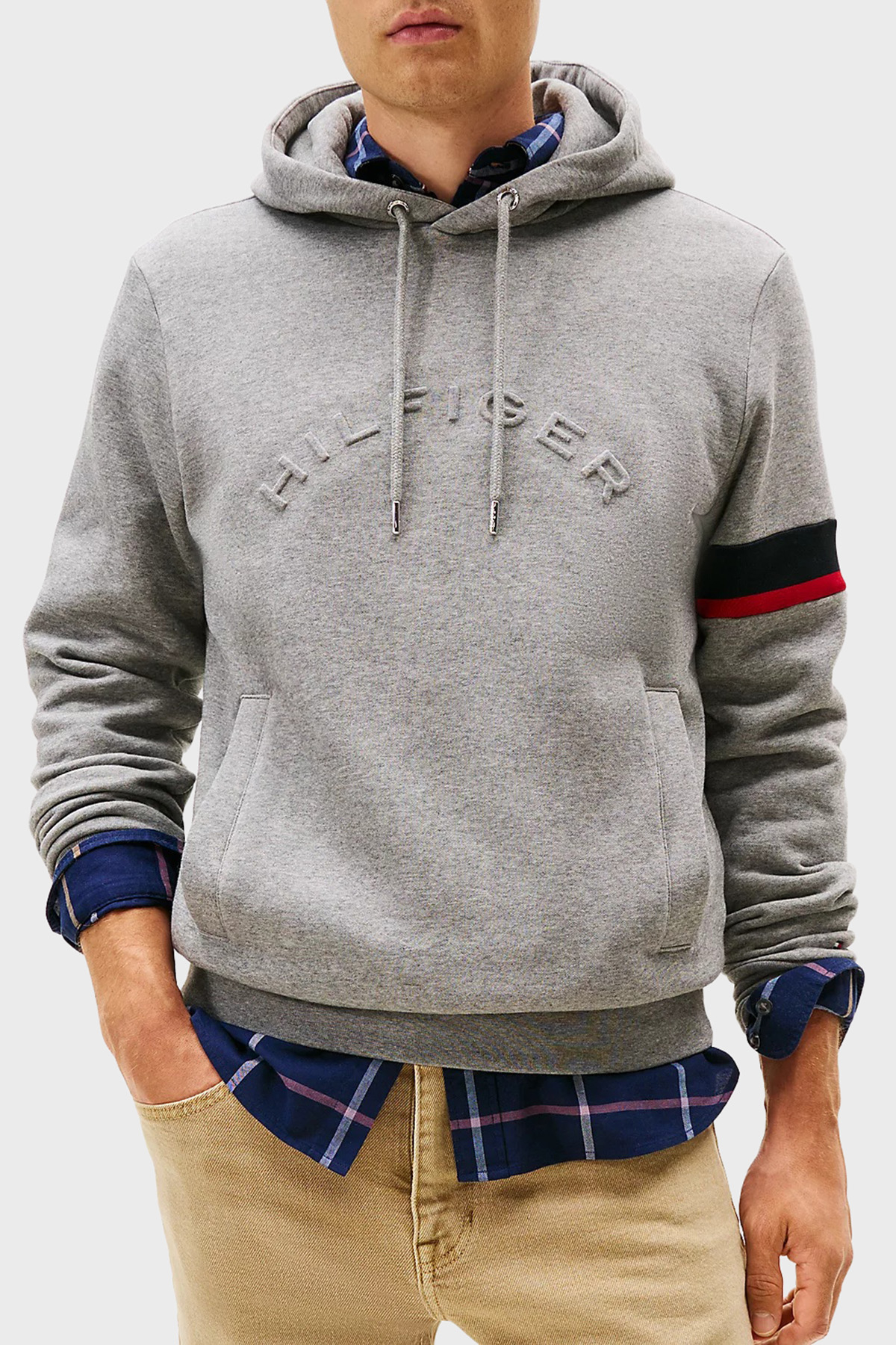 Tommy Hilfiger Pamuklu Regular Fit Kapüşonlu Erkek Sweat MW0MW40479 P91 GRİ