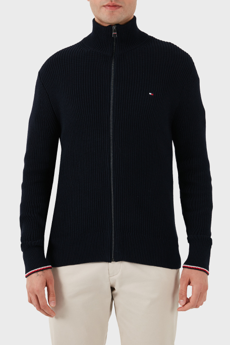 Tommy Hilfiger Pamuklu Regular Fit Fermuarlı Erkek Hırka MW0MW41517 DW5 LACİVERT - 1