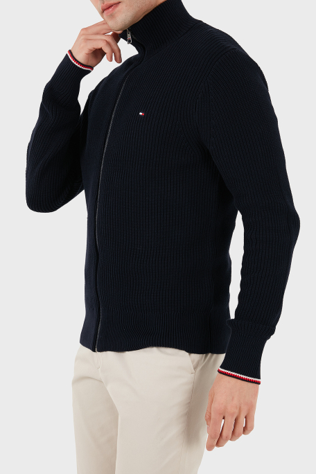 Tommy Hilfiger Pamuklu Regular Fit Fermuarlı Erkek Hırka MW0MW41517 DW5 LACİVERT - 3