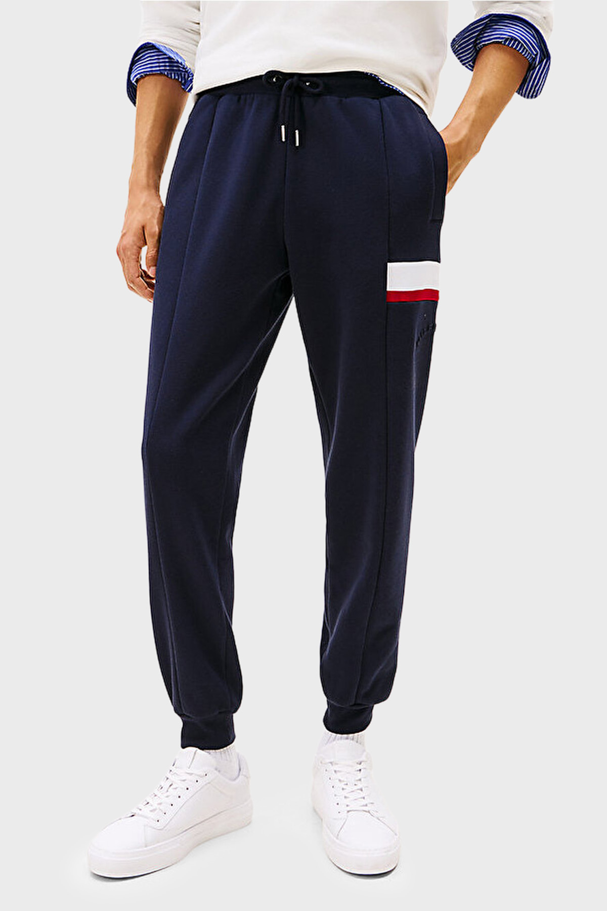 Tommy Hilfiger Pamuklu Regular Fit Logolu Normal Bel Erkek Pantolon MW0MW40416 DW5 LACİVERT