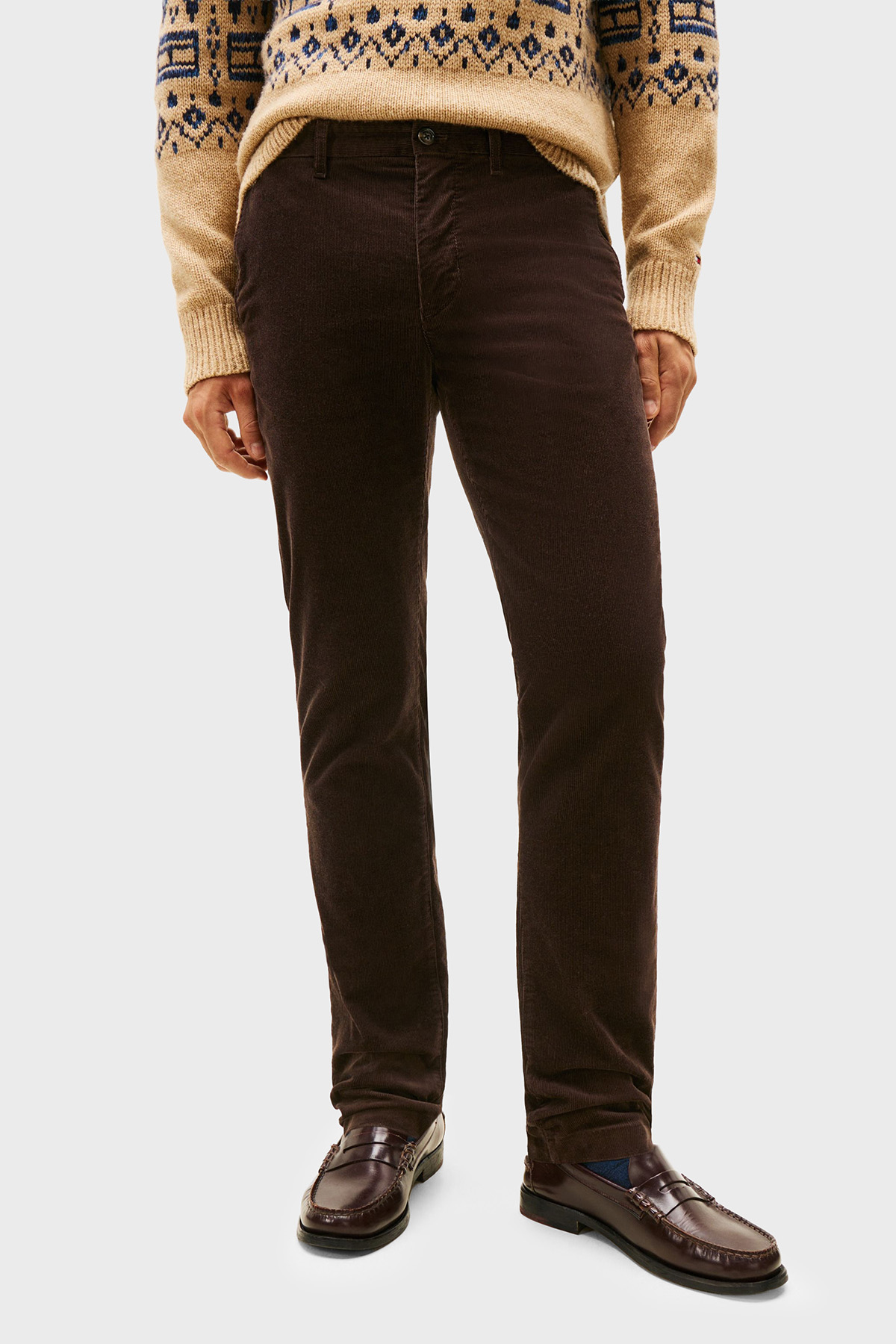 Tommy Hilfiger Pamuklu Regular Fit Normal Bel Kadife Erkek Pantolon MW0MW40267 0HD KAHVE