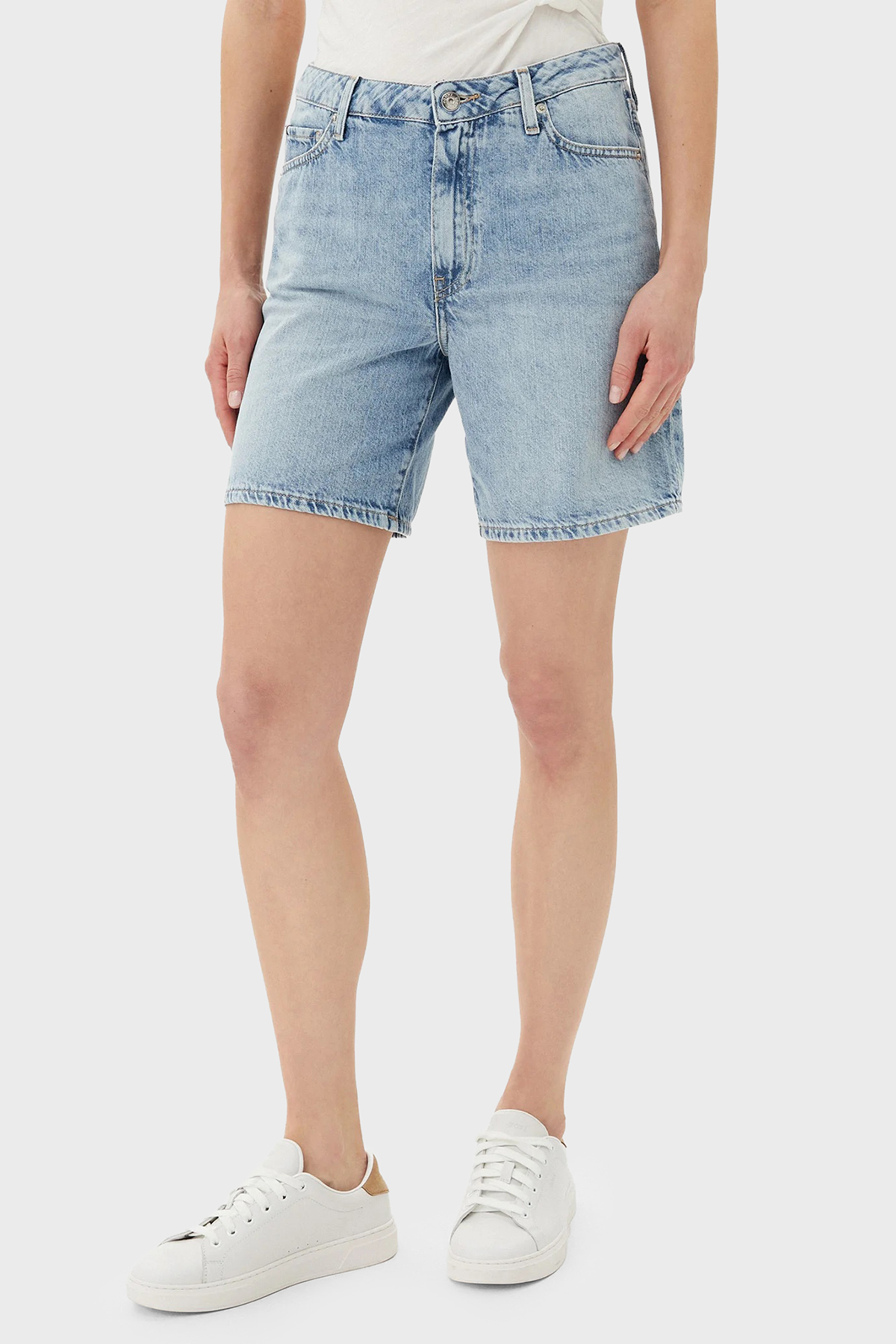Tommy Hilfiger Pamuklu Regular Fit Normal Bel Kot Kadın Short WW0WW45505 1AC AÇIK MAVİ